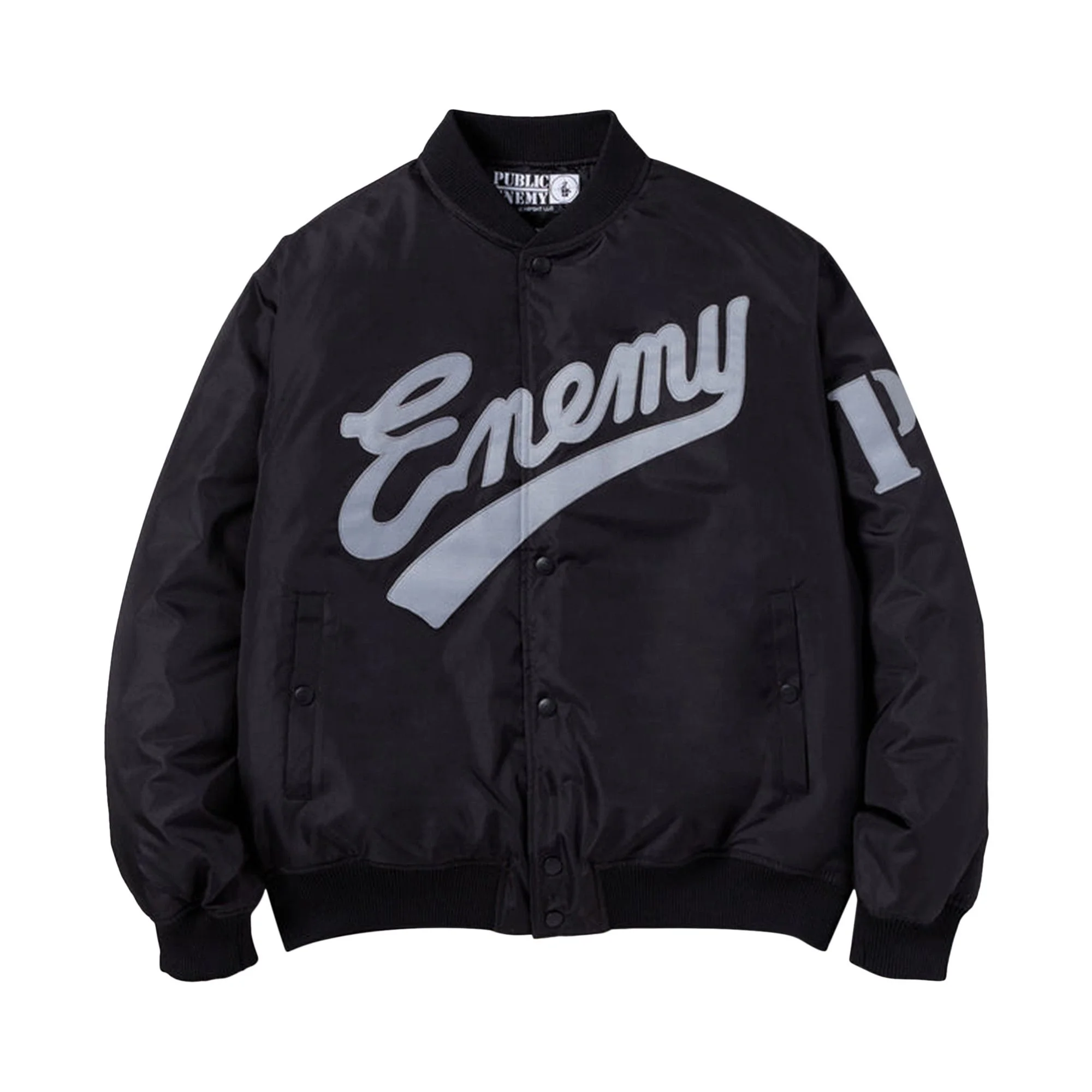 Neighborhood x Public Enemy x Majestic Baseball Jacket 'Black' - 1