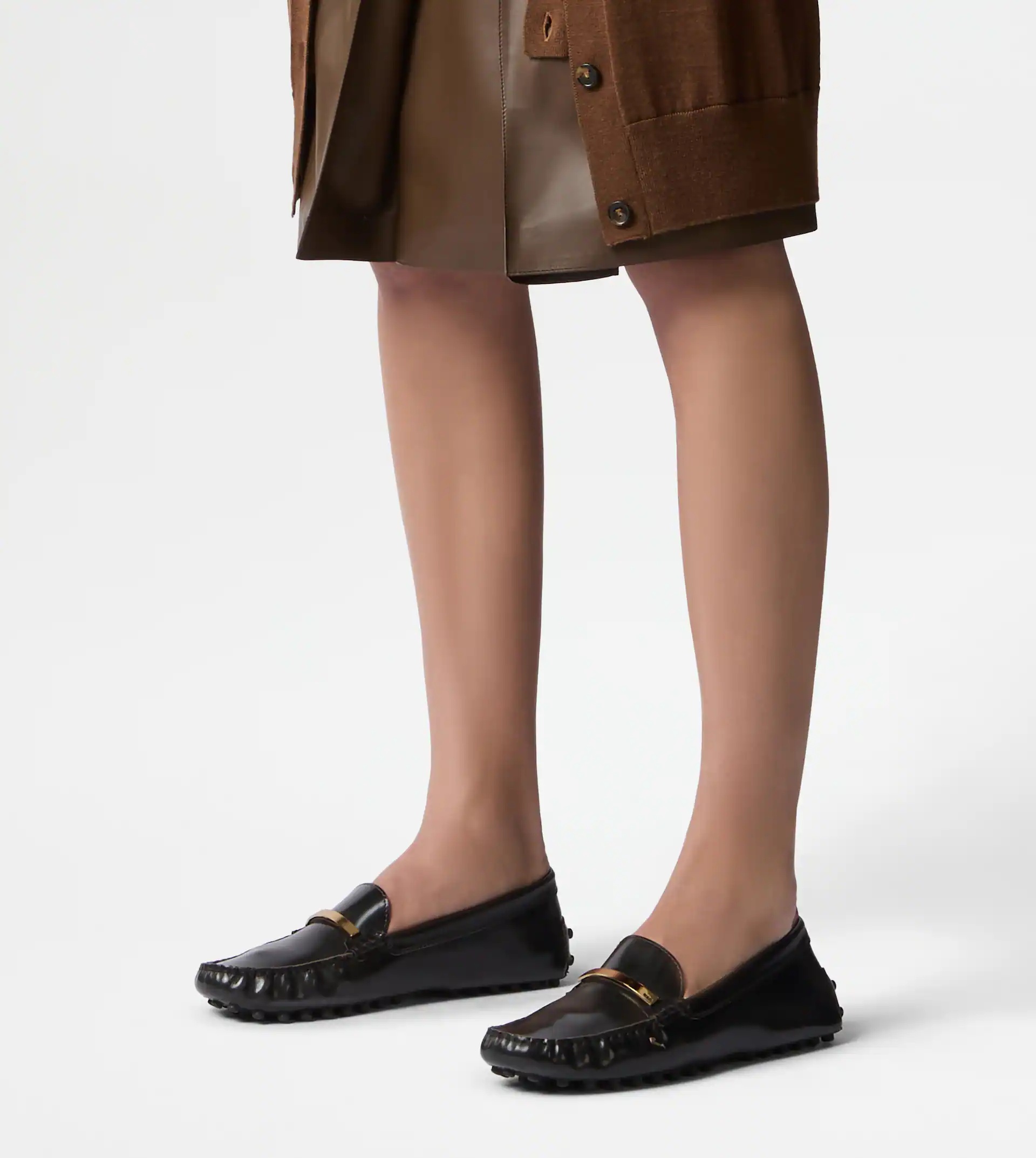 GOMMINO DRIVING SHOES IN LEATHER - BROWN - 8