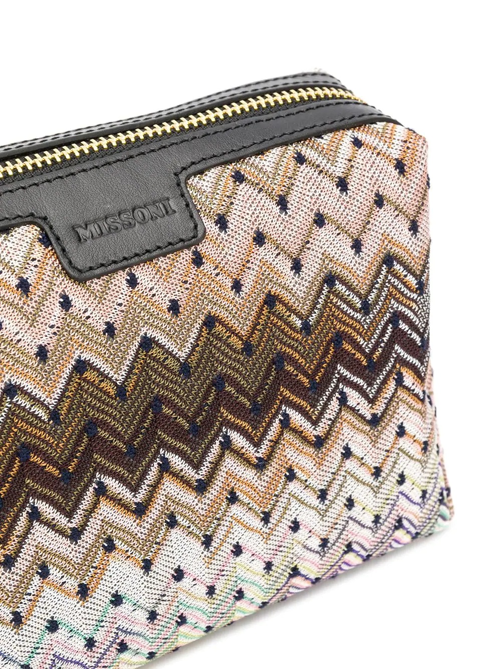 zig-zag embroidered clutch bag - 4