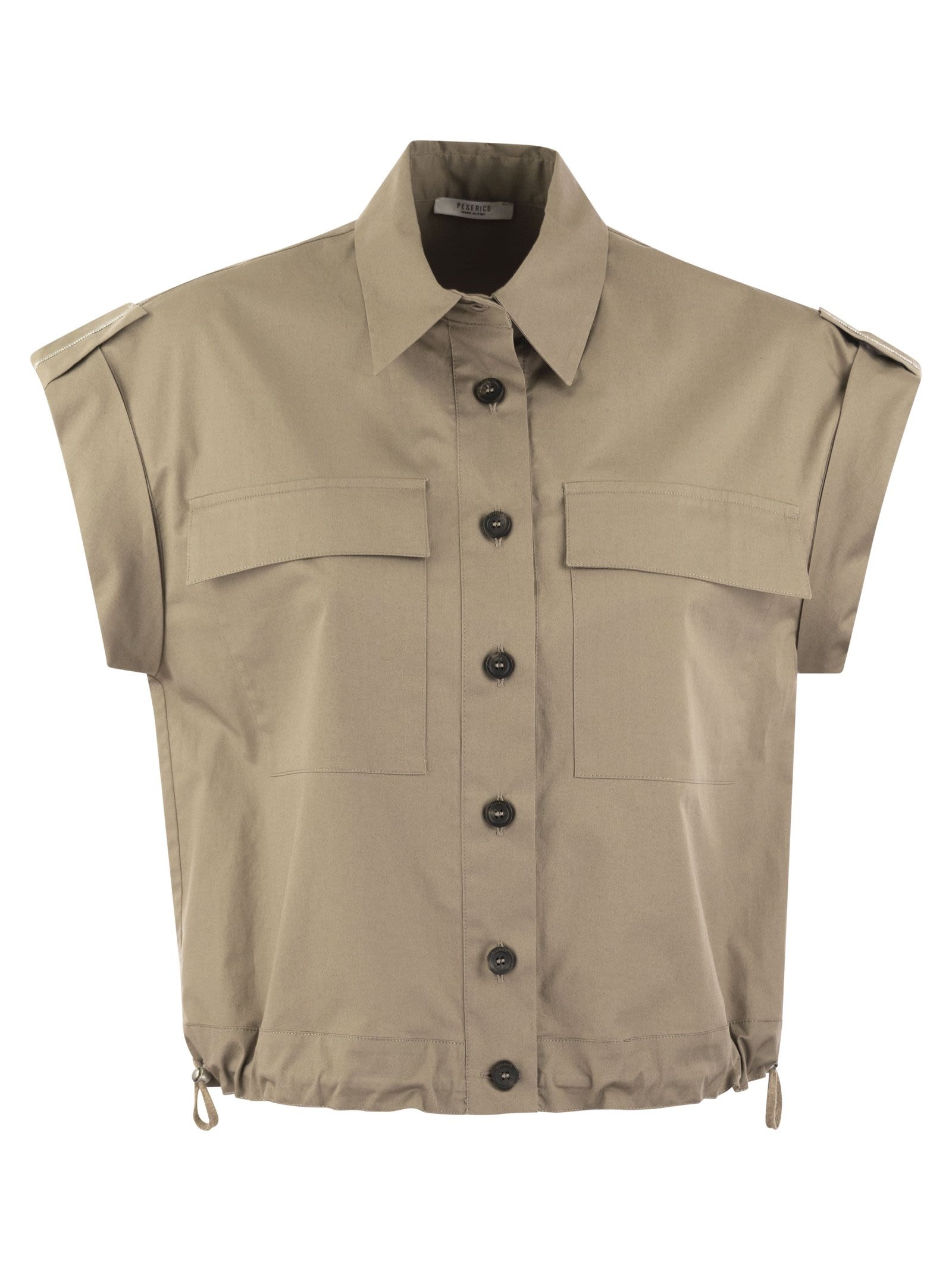 Peserico - Peserico Women Light Cotton Satin 'Sail Hand' Shirt With Drawstring - 1