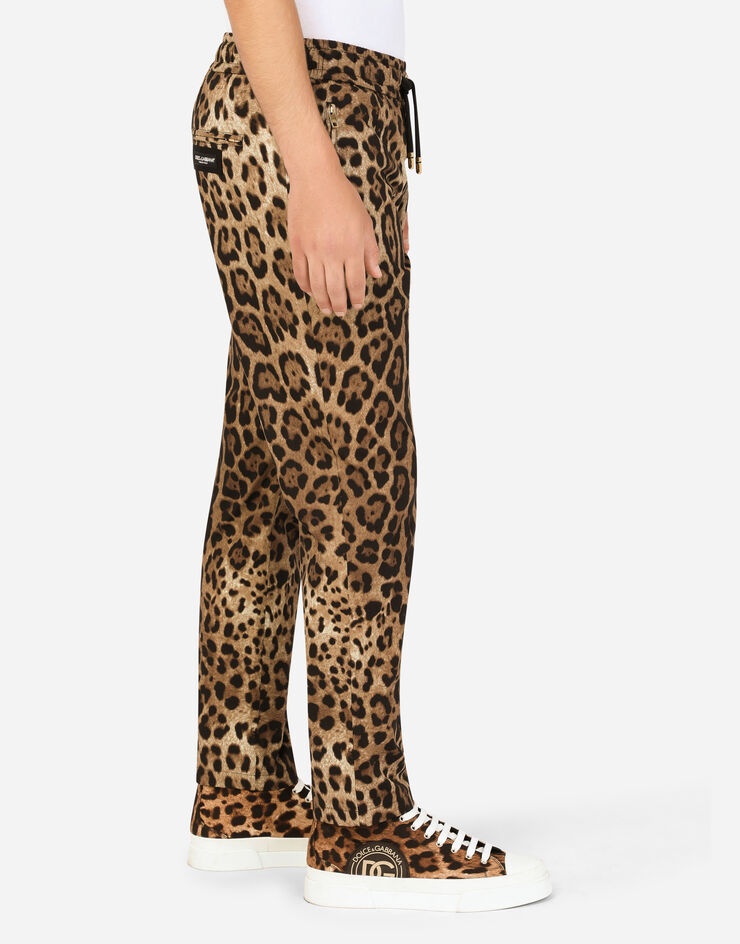 Cotton jogging pants with leopard print - 5