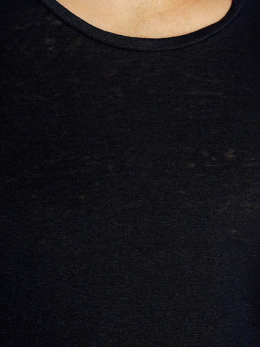 Crewneck linen-jersey T-shirt - 6