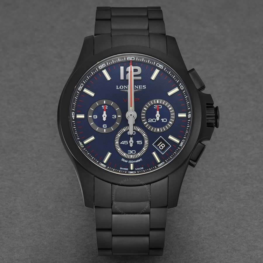 Longines Conquest V.H.P. Chronograph Blue Dial Men's Watch L37272966 - 4