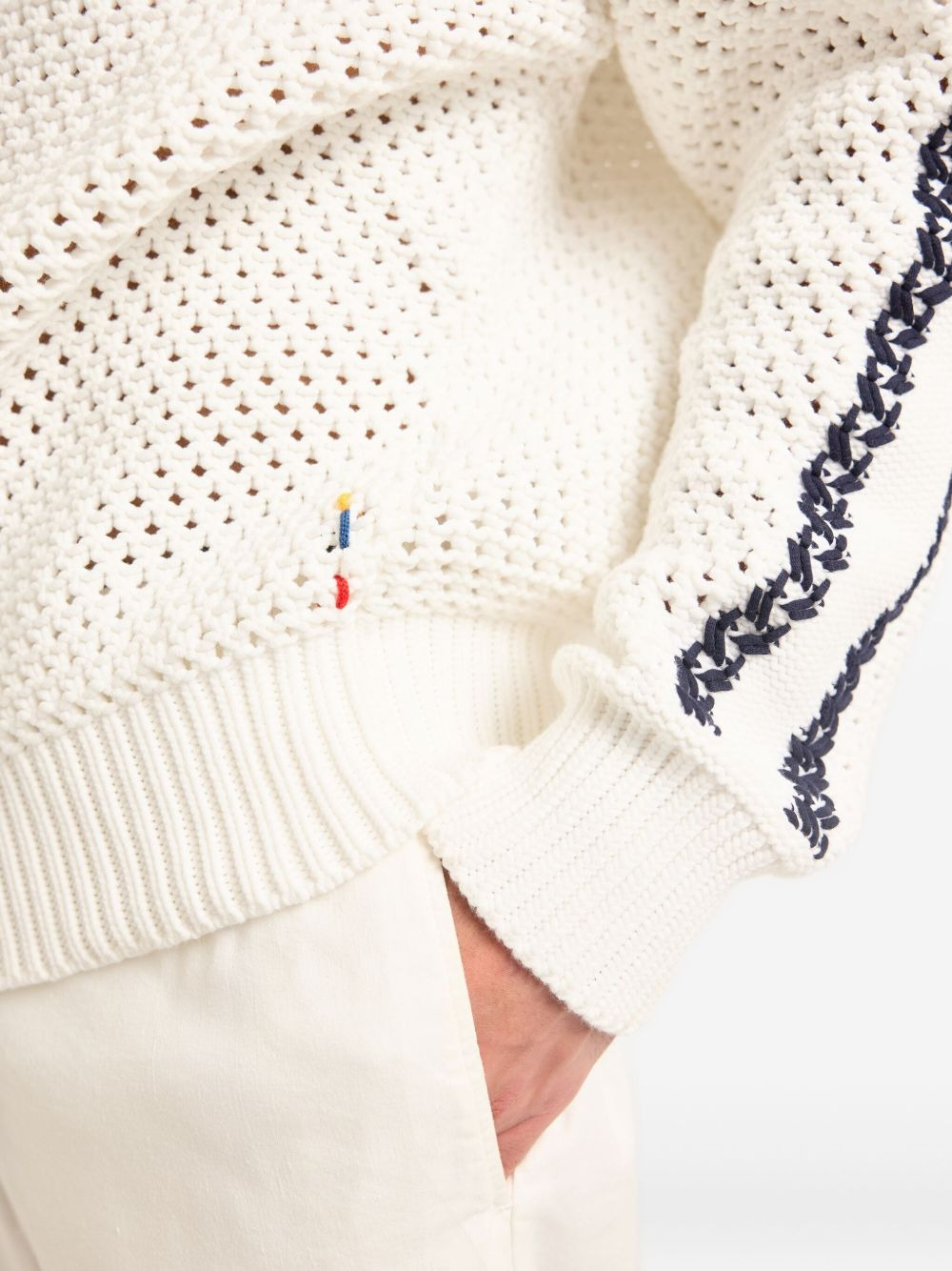 Kirk stitch-detail open-knit hoodie - 5