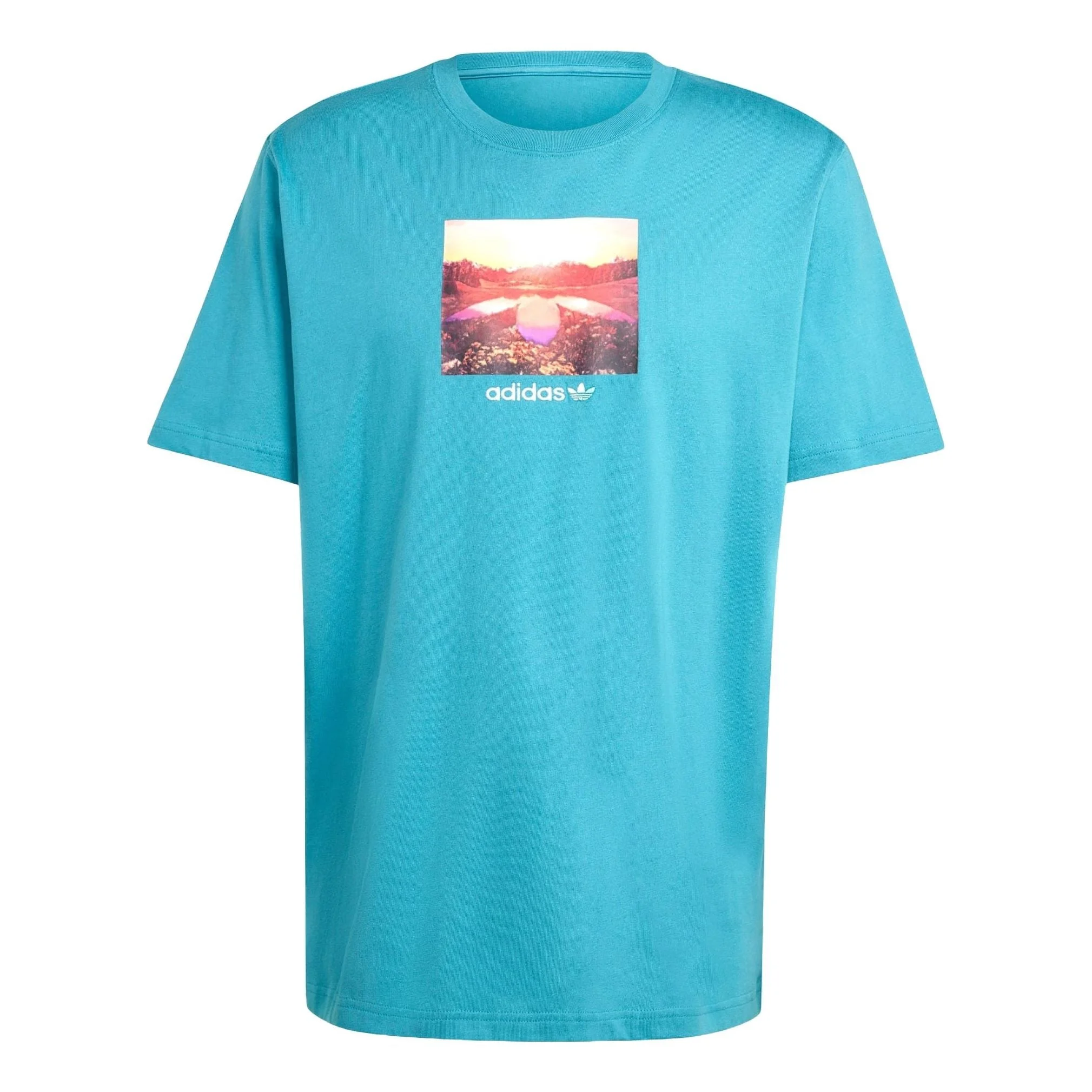 adidas Sunset Graphic T-shirt Asia Sizing 'Teal' JF2856 - 1