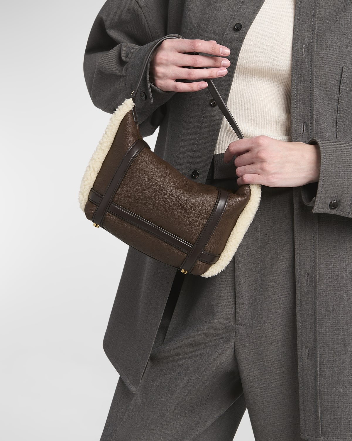 Wallace Mini Lamb Fur Top-Handle Bag - 5