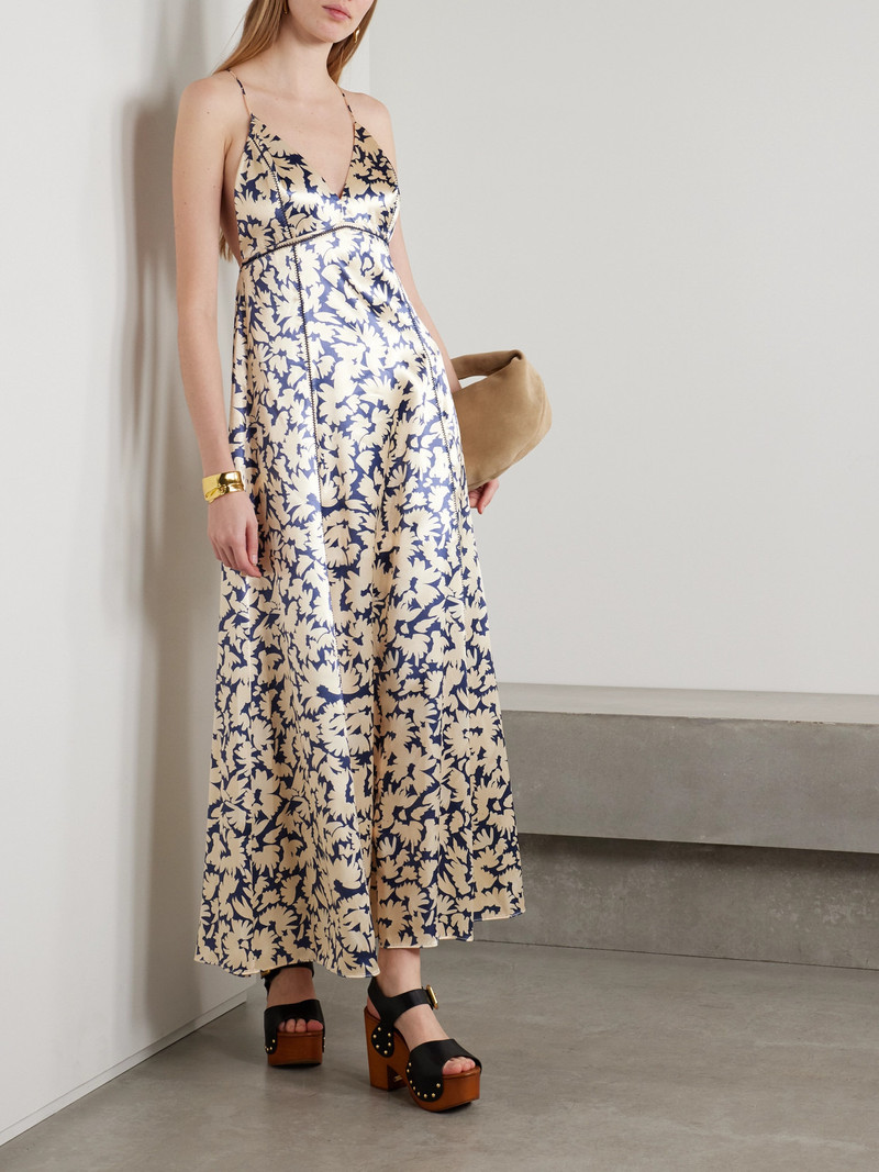 ULLA JOHNSON Evie Floral-print Satin Maxi Dress outlook