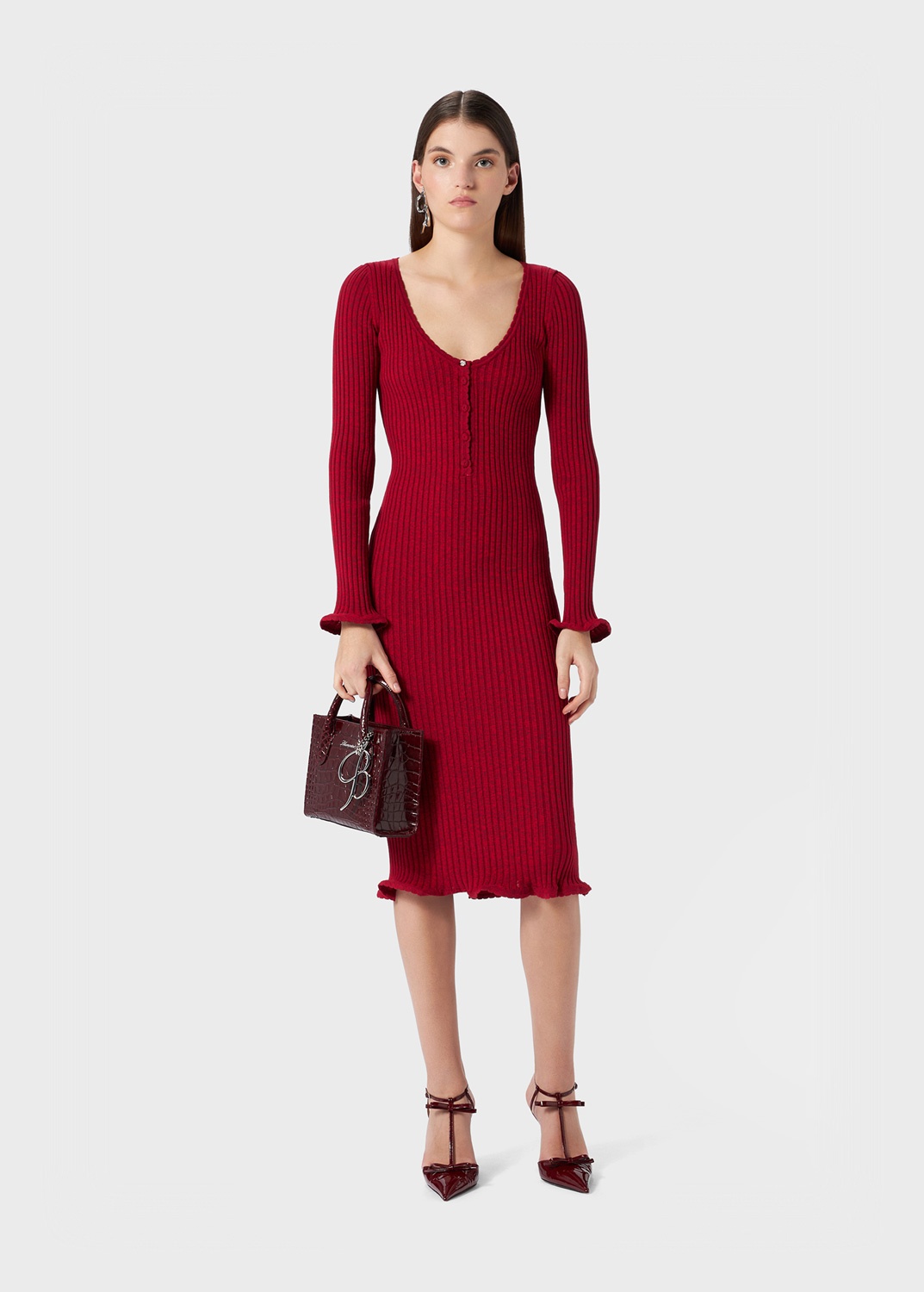 RIBBED KNIT MIDI DRESS - 2