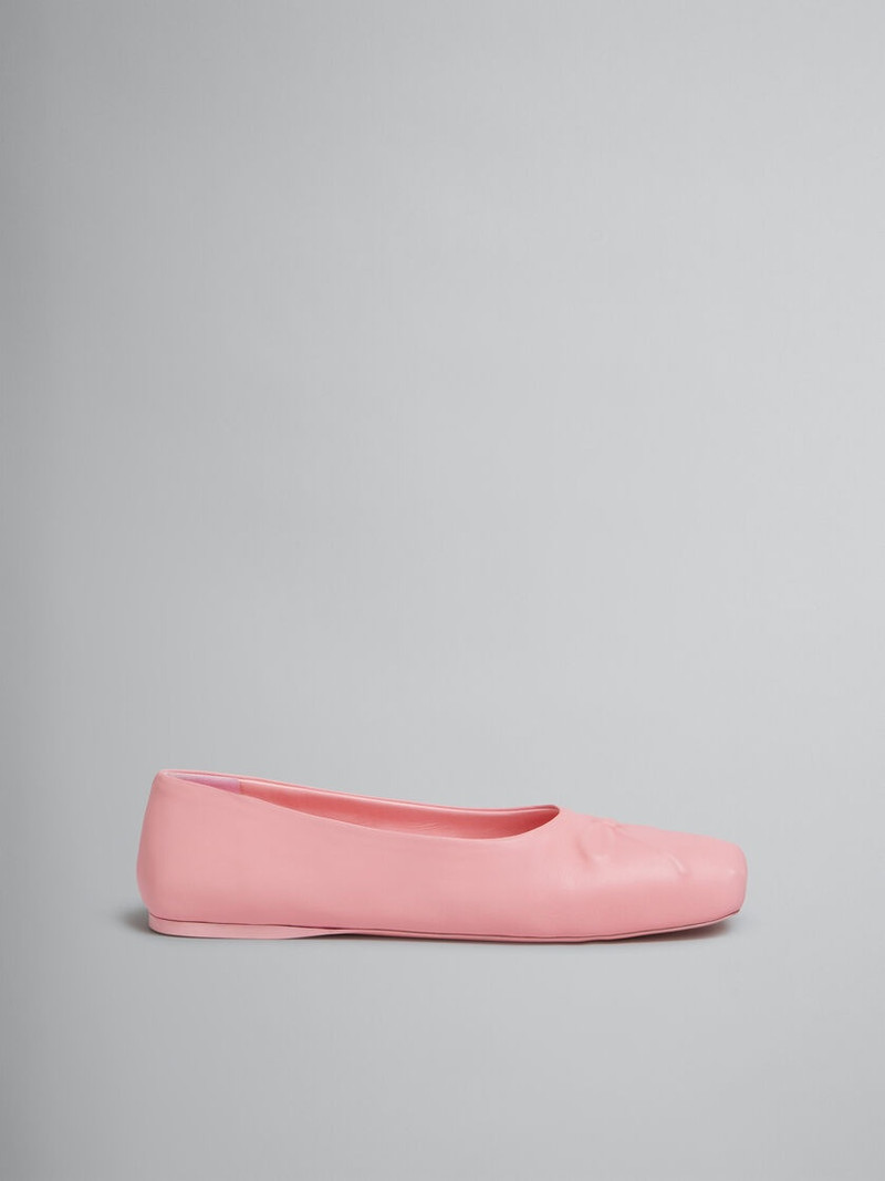 PINK LEATHER SEAMLESS BALLET FLAT 1