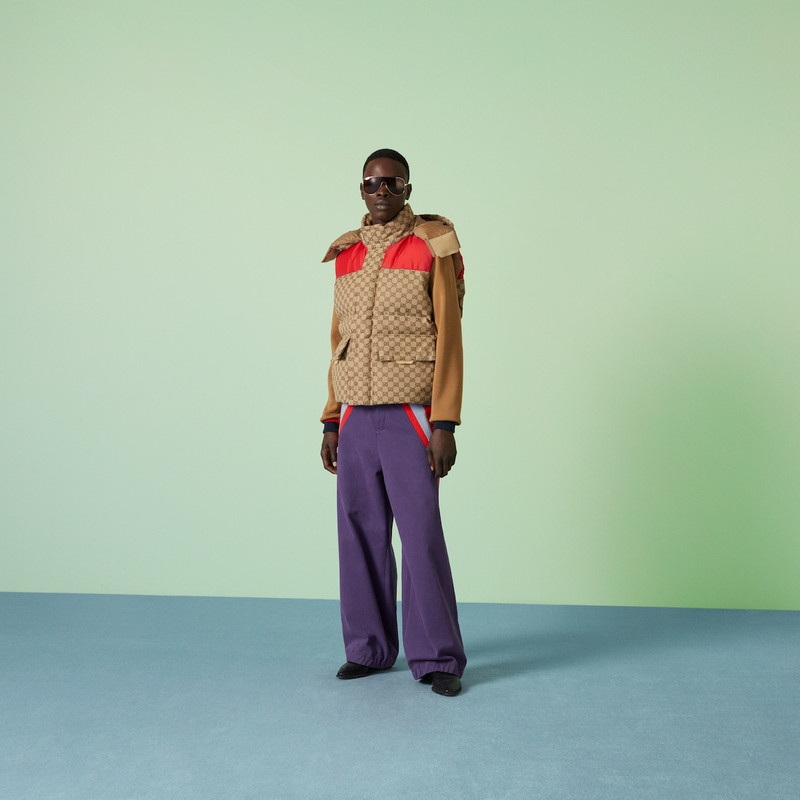 GUCCI GG cotton canvas quilted vest outlook