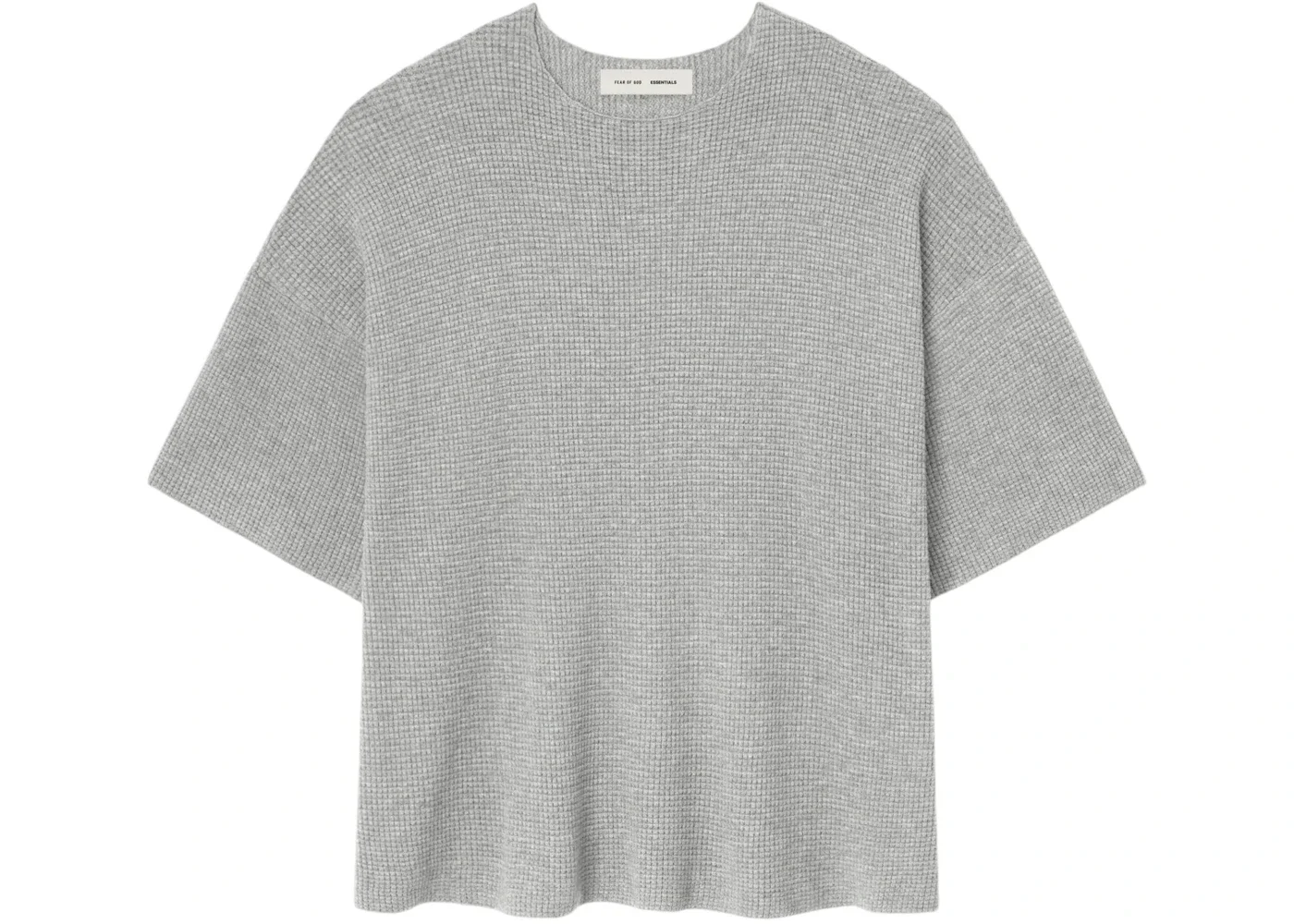 Fear of God Essentials Waffle Short Sleeve Sweater Concrete Heather - 1