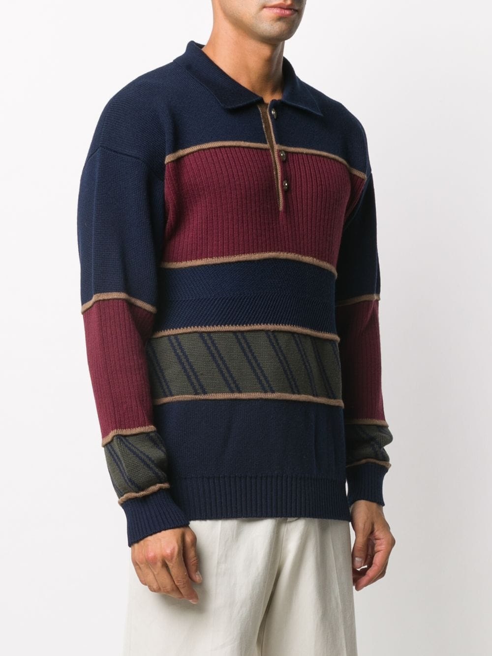 ribbed-knit paneled jumper - 3