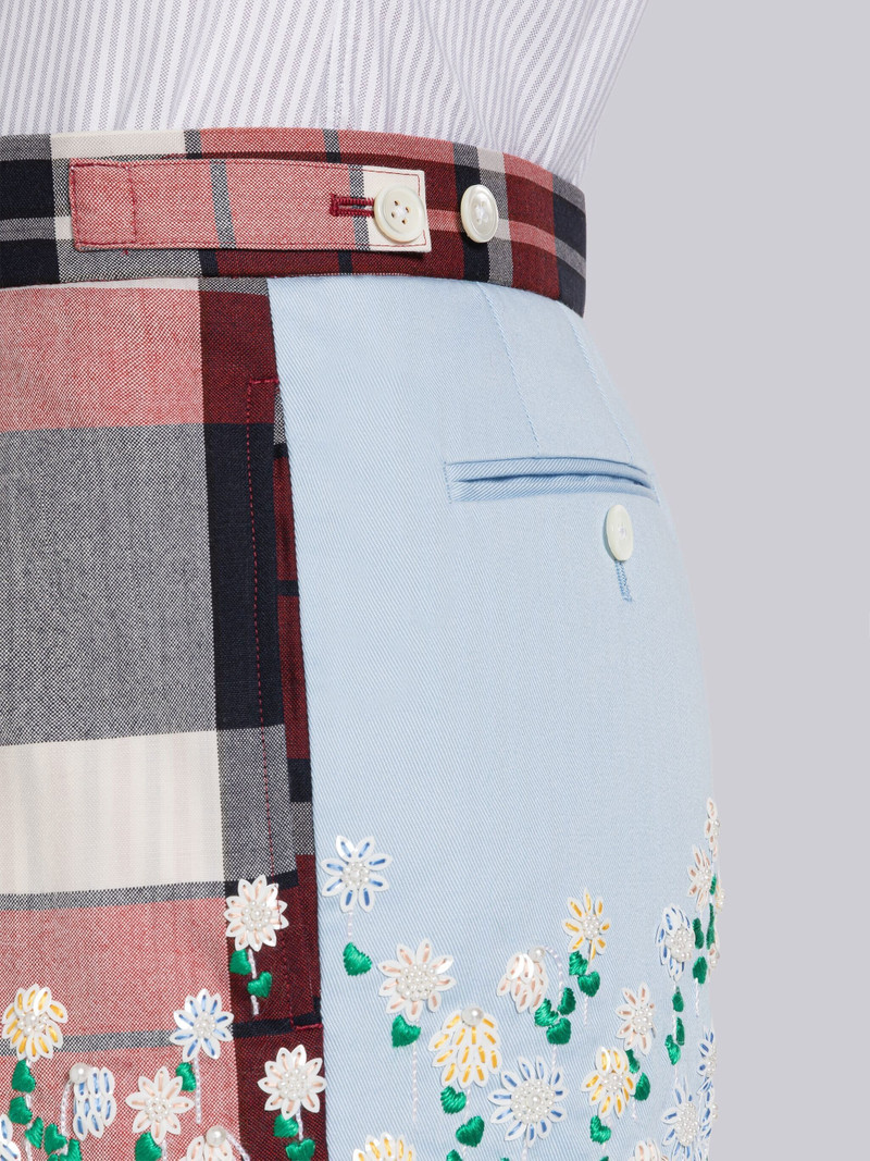 SEQUIN AND PEARL FLORAL SIDE TAB SINGLE PLEAT SHORT 6