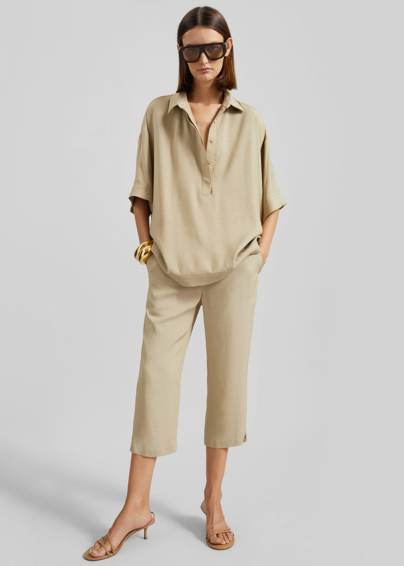 Eda Fluid Polo Shirt - Beige 3
