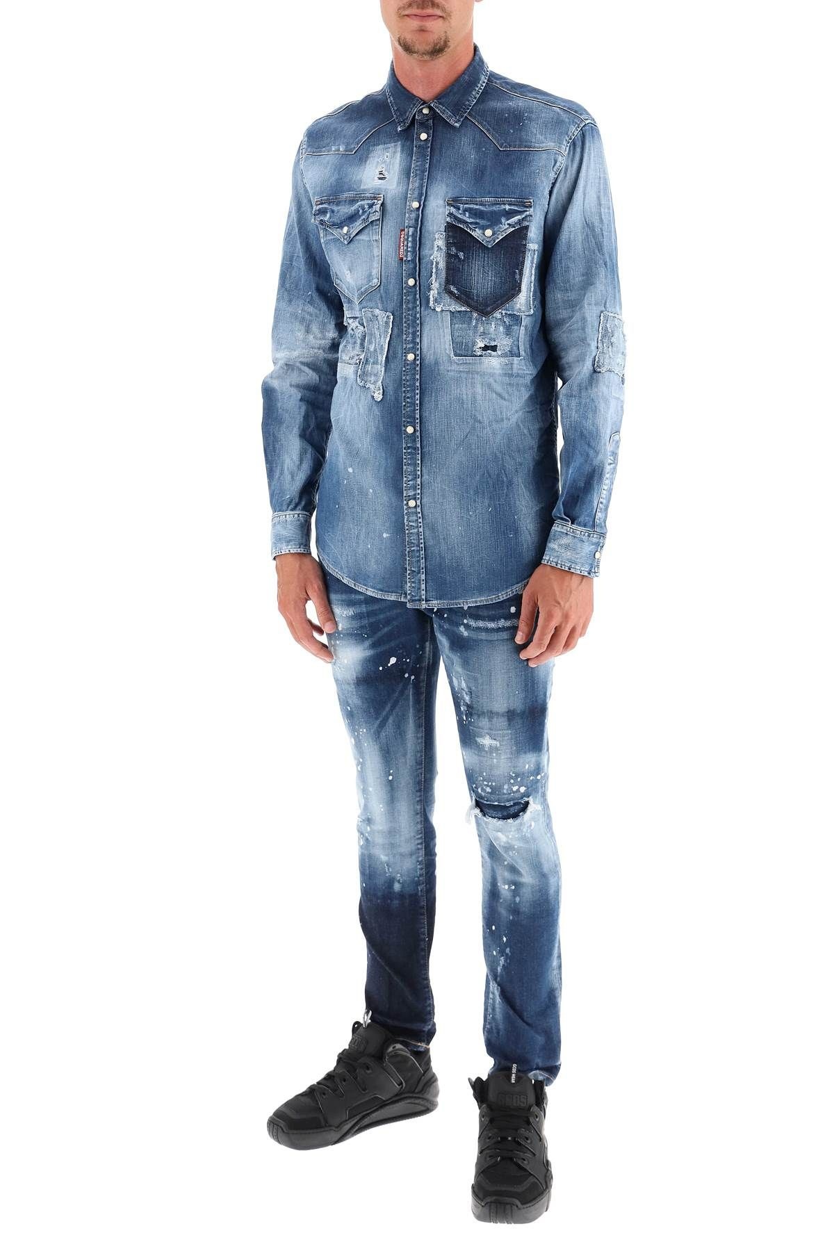 DESTROYED DENIM SHIRT - 2