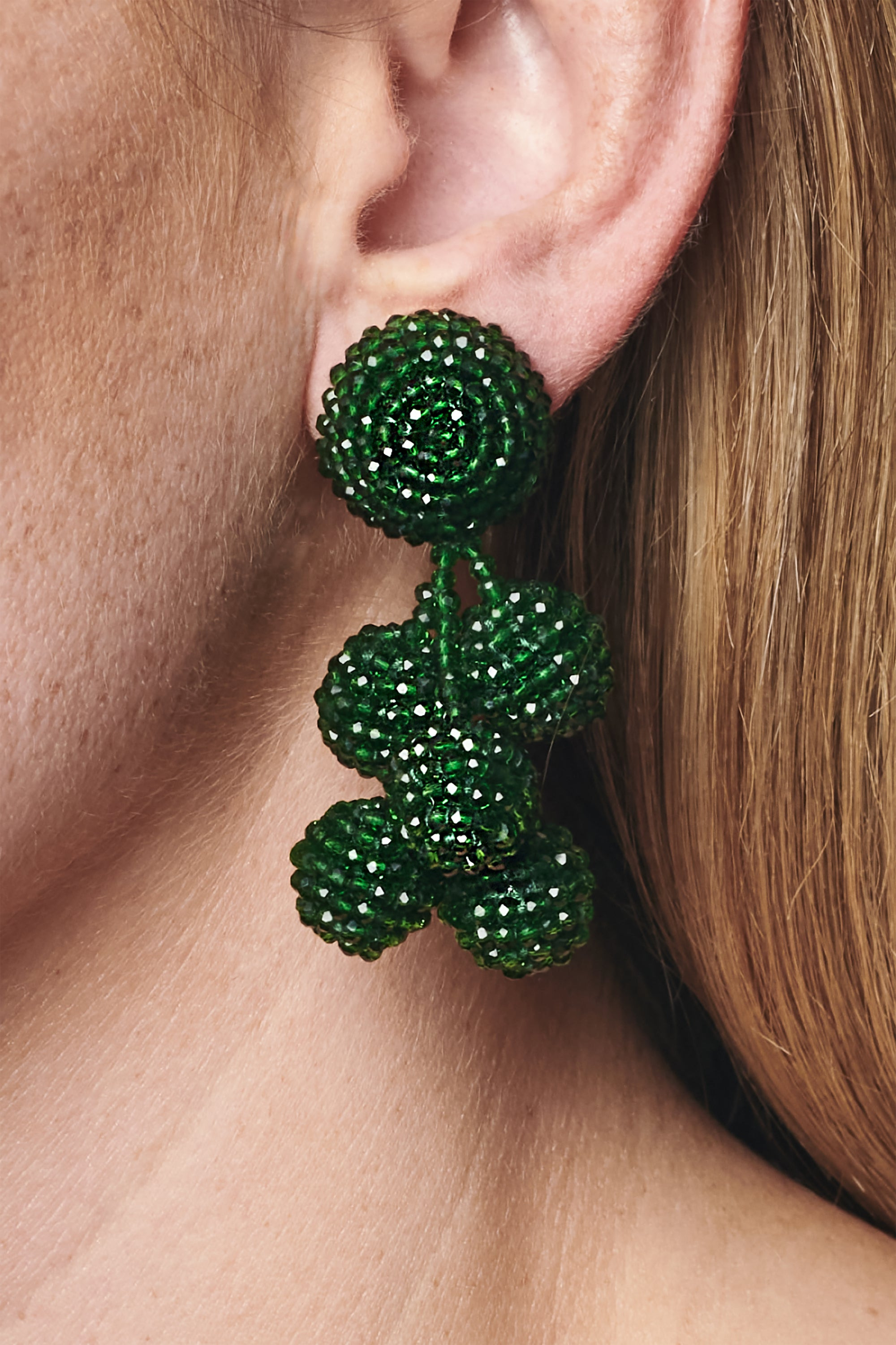 MINI COCONUTS EARRINGS - EMERALD - 2