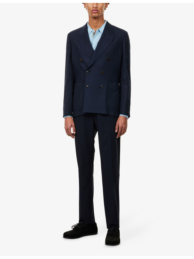 Paul Smith Check Woven Wool-Silk Blazer outlook