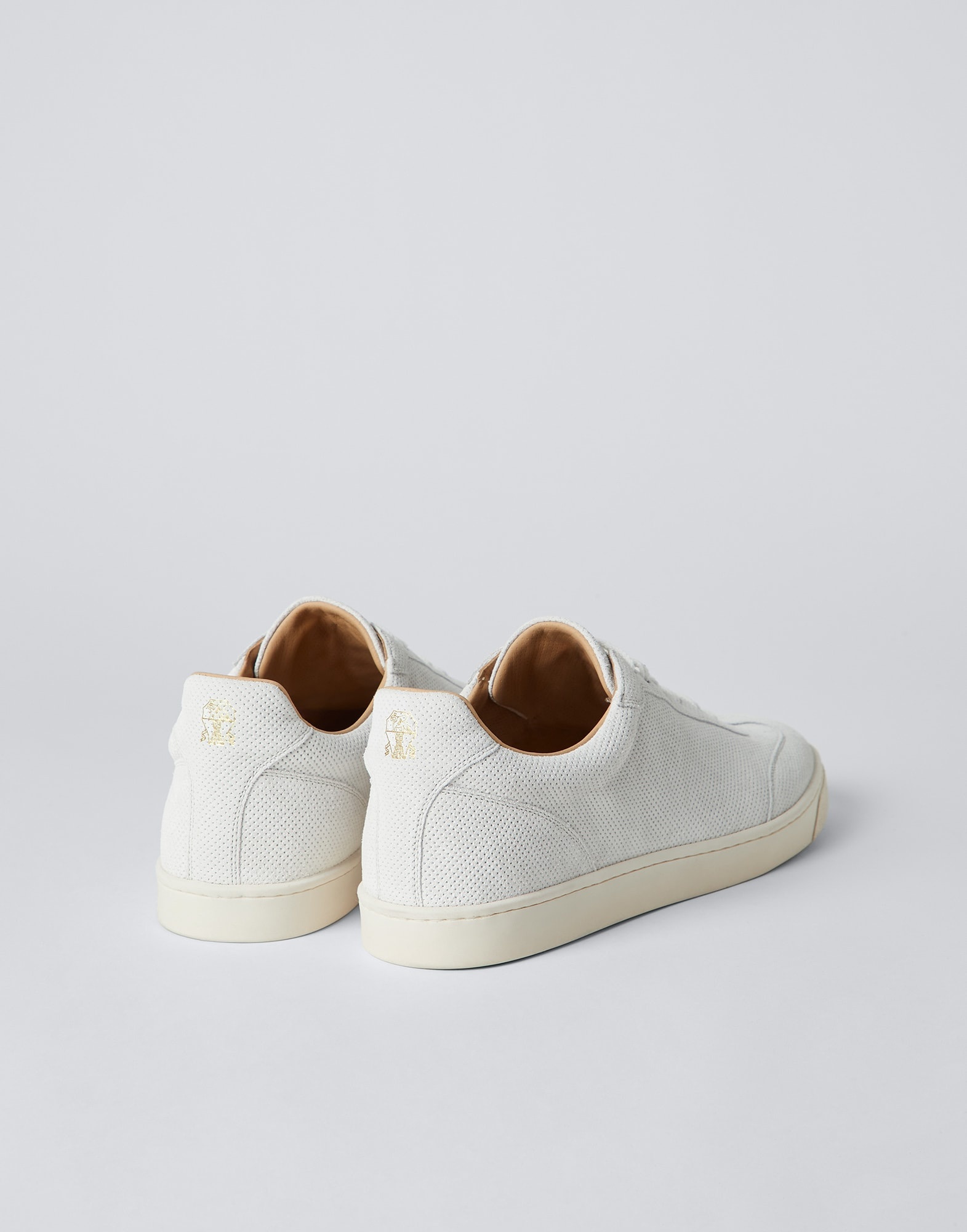 Punched suede sneakers with natural rubber sole - 2