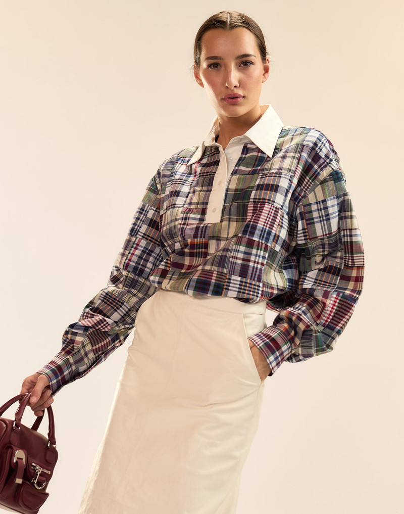 CYNTHIA ROWLEY Marisol Madras Rugby Shirt outlook