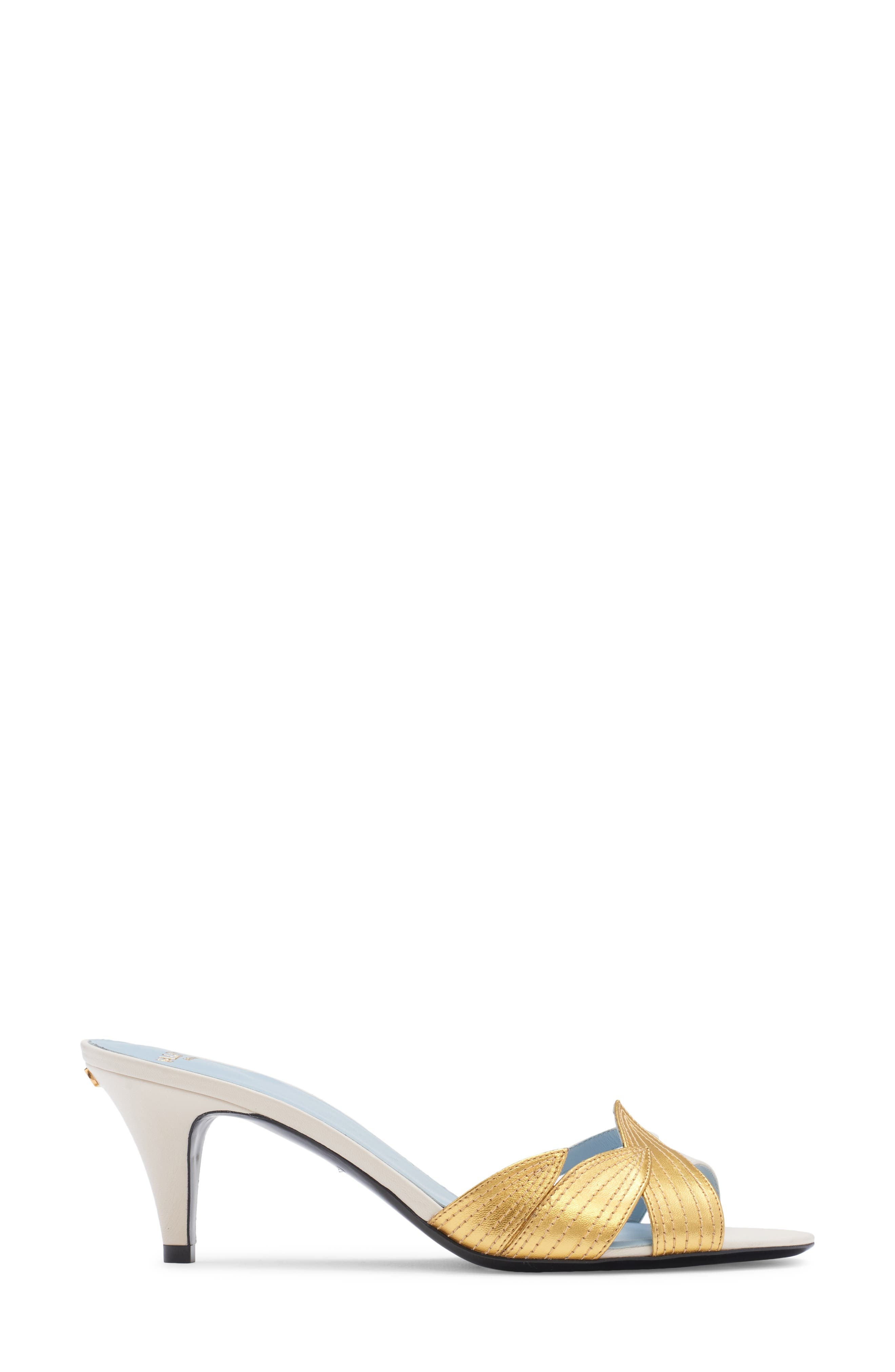 Valentino Garavani Foliage Slide Sandal in Light Ivory/Old Gold at Nordstrom - 3