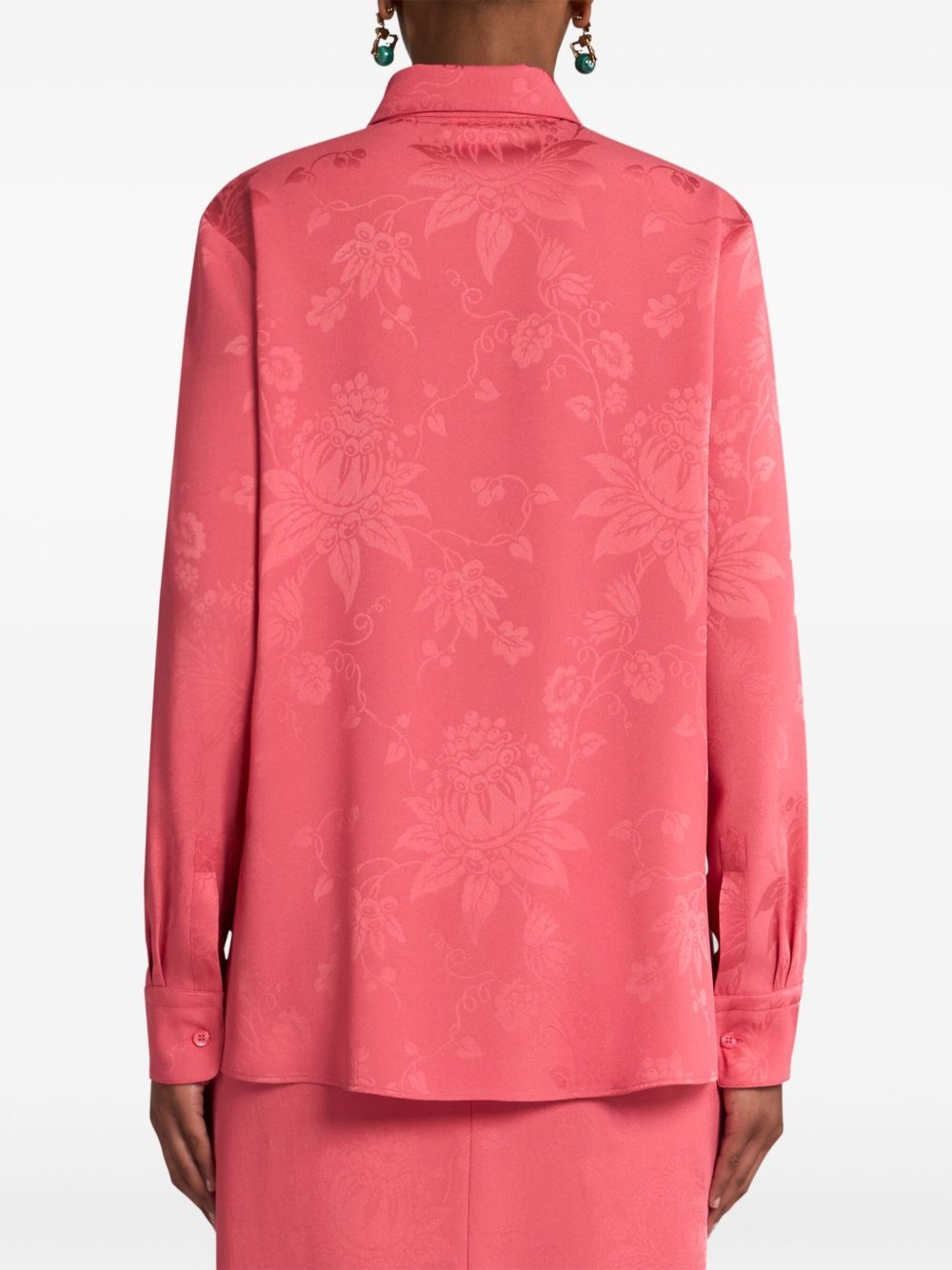 floral-jacquard shirt - 3