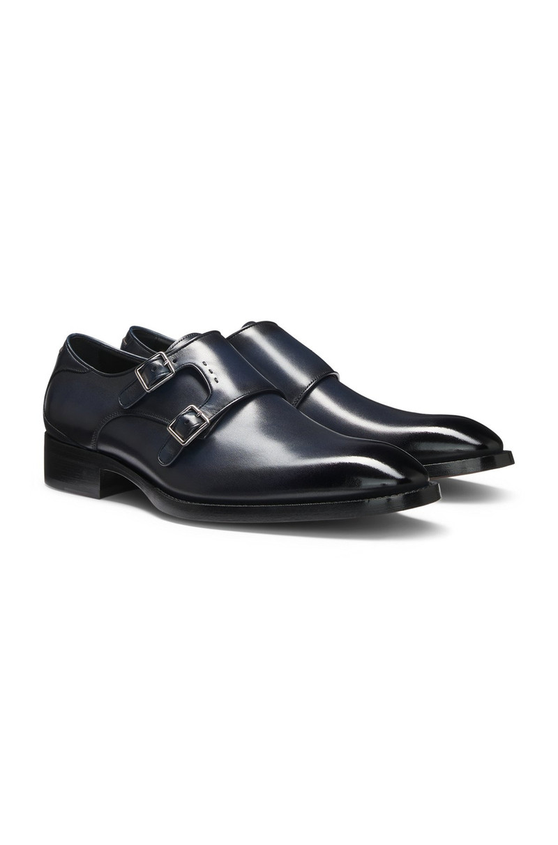 DOUBLE-STRAP MONK SHOES IN BURNISHED LEATHER 2