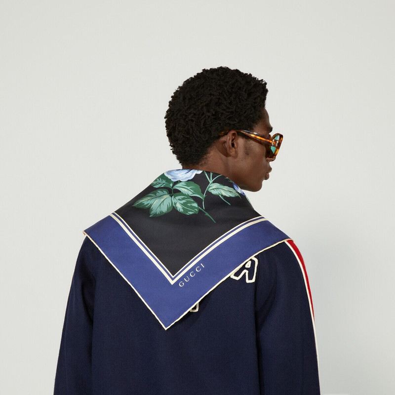 Gucci HA HA HA flower print silk scarf 3