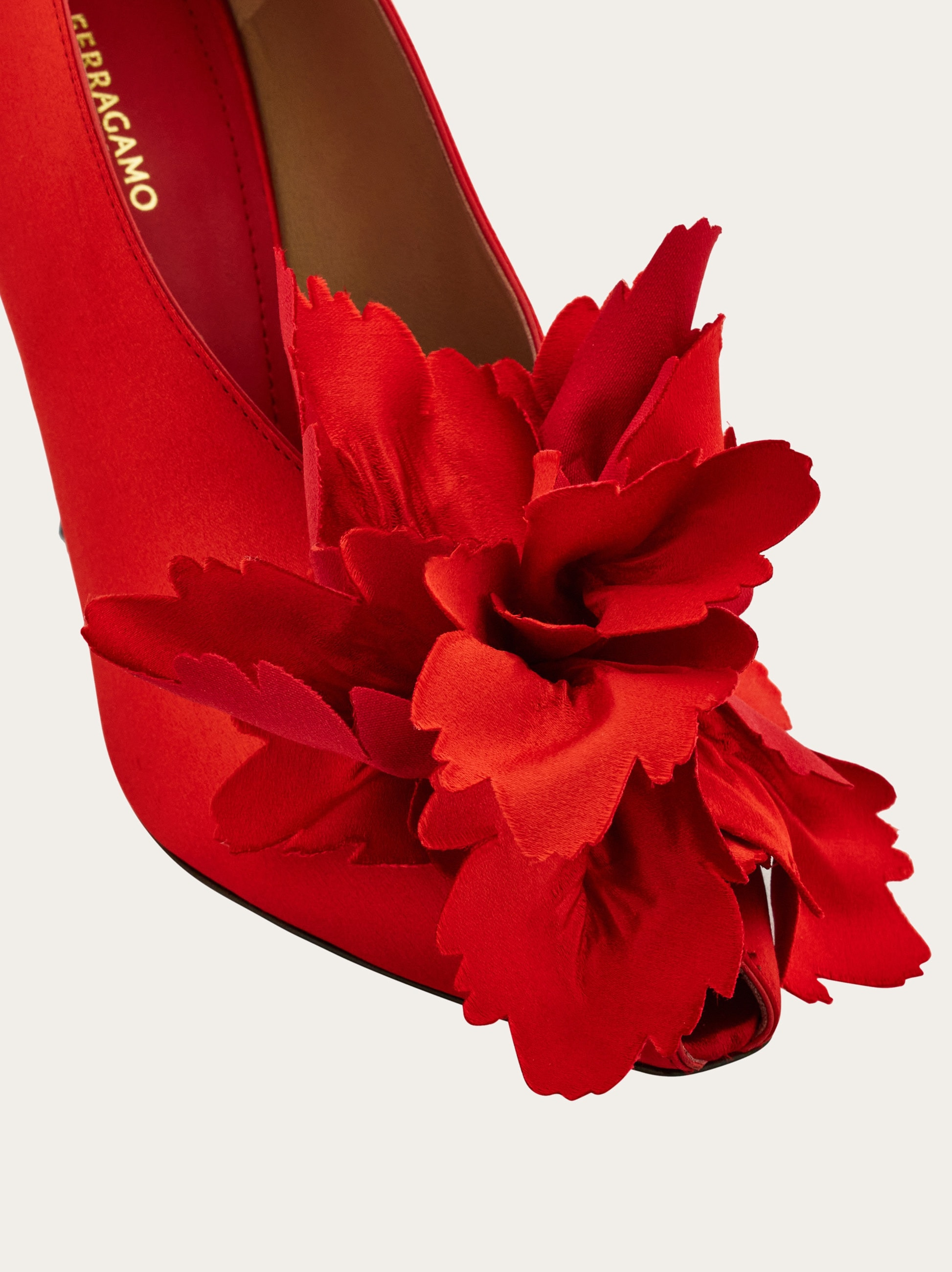 Flower embellished high heel pump - 5