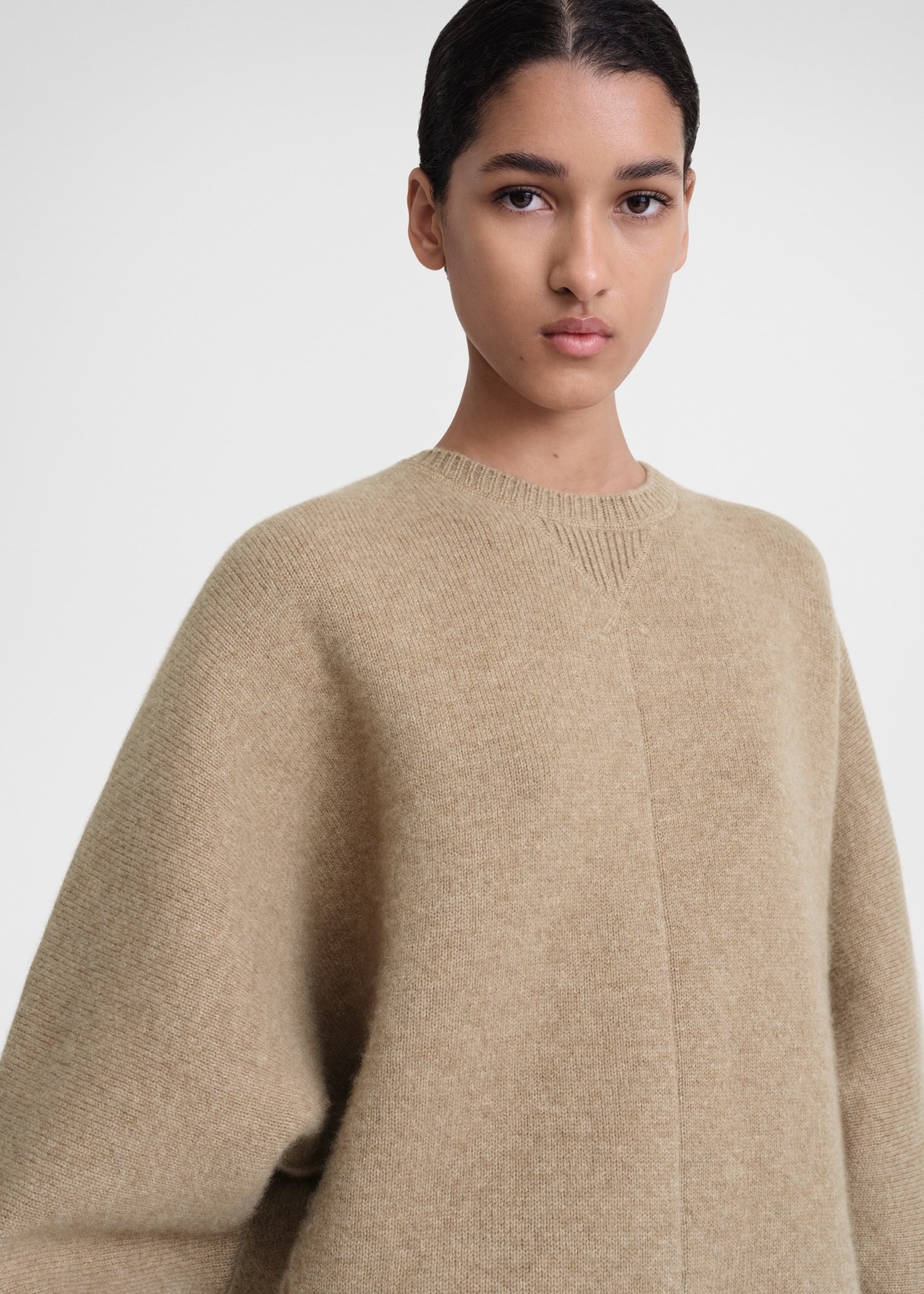Double cashmere pullover camel melange - 5