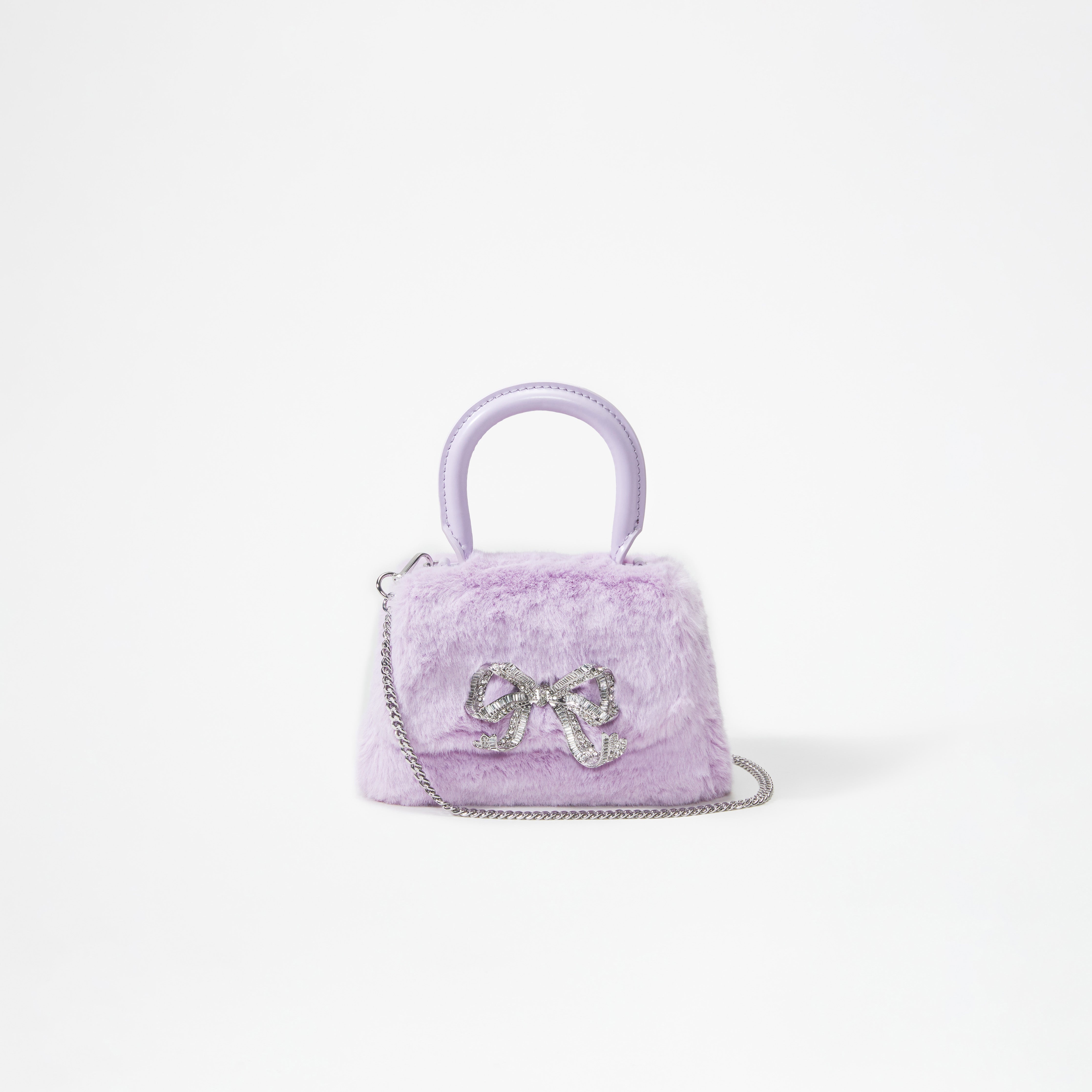 Lilac Fluffy Bow Micro Bag - 4