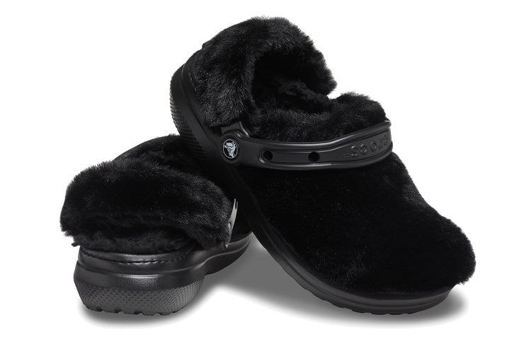 Crocs Classic Fur Sure Slip On Clogs 'Black' 207303-001 - 5