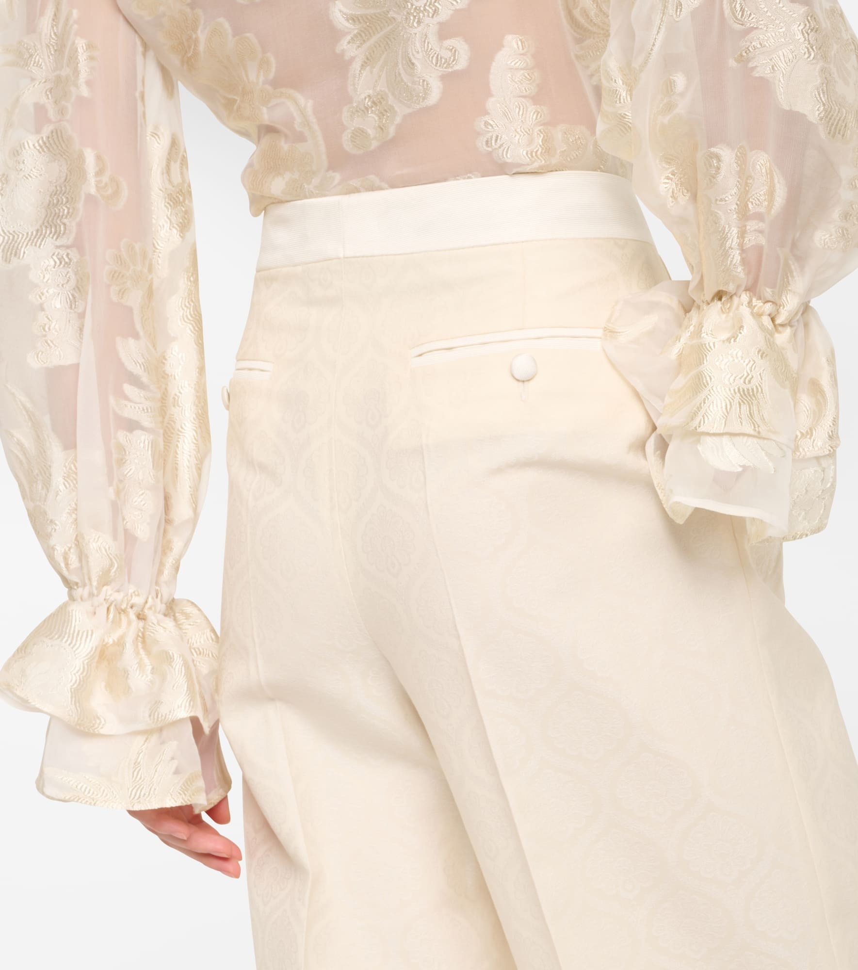 Cotton and wool straight pants - 7