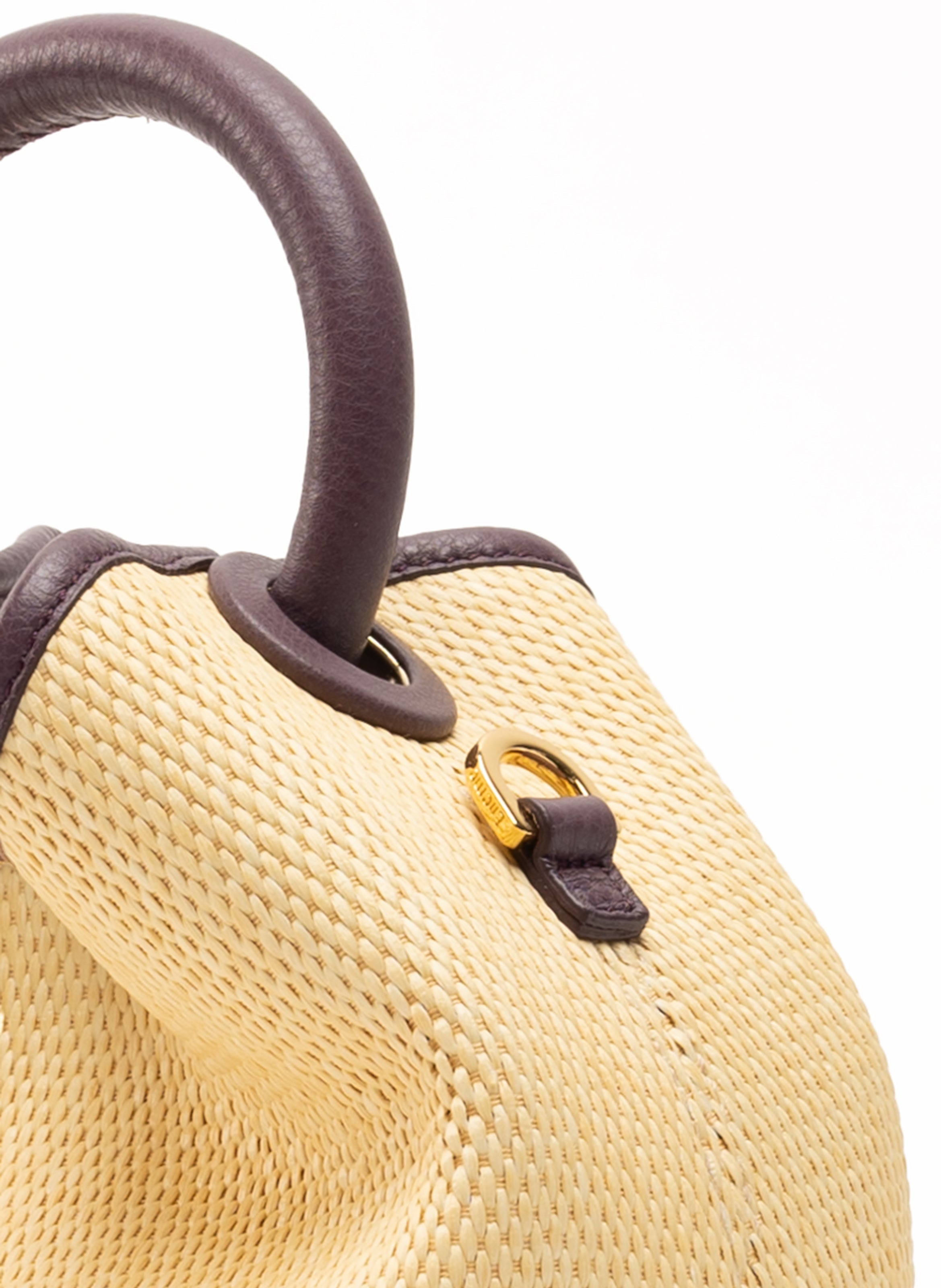 Baozi Raffia/Leather Natural/Blackberry 4