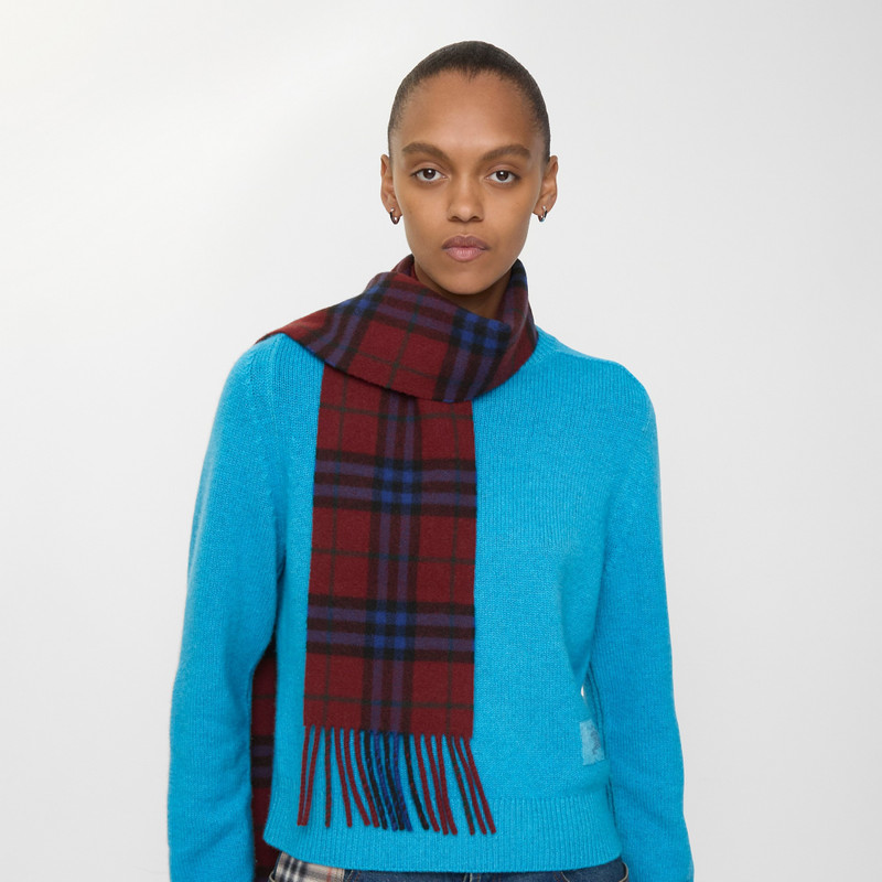 Narrow Check Cashmere Scarf 3