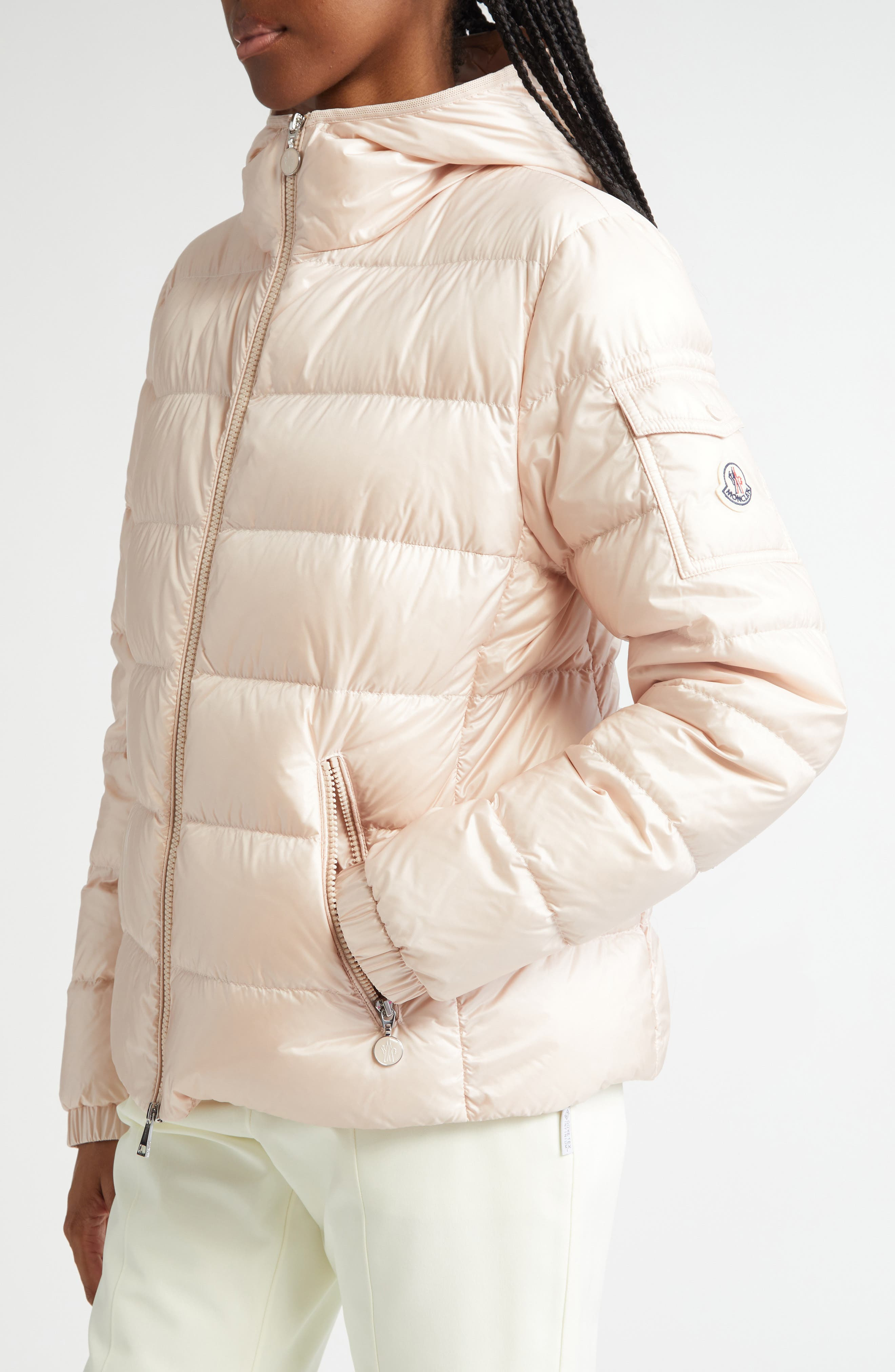 Moncler Gles Hooded Down Jacket in Pink at Nordstrom - 4