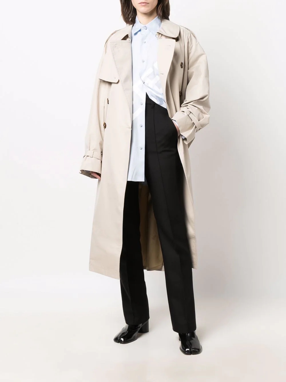 double-breasted trench coat - 3