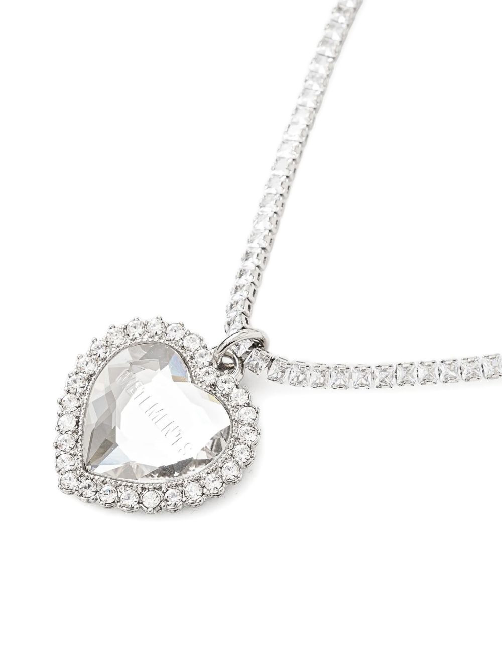 crystal-embellished heart-pendant necklace - 3