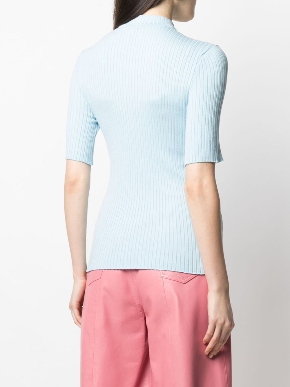 logo-embroidered ribbed sweater - 4