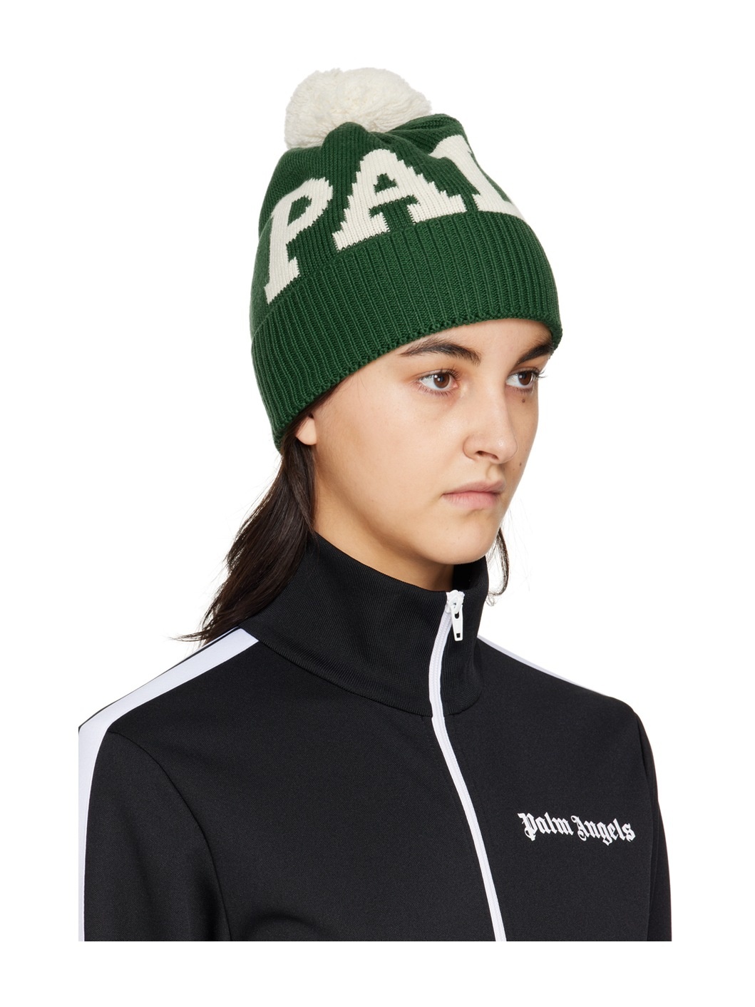 Green Pom Pom Beanie - 2