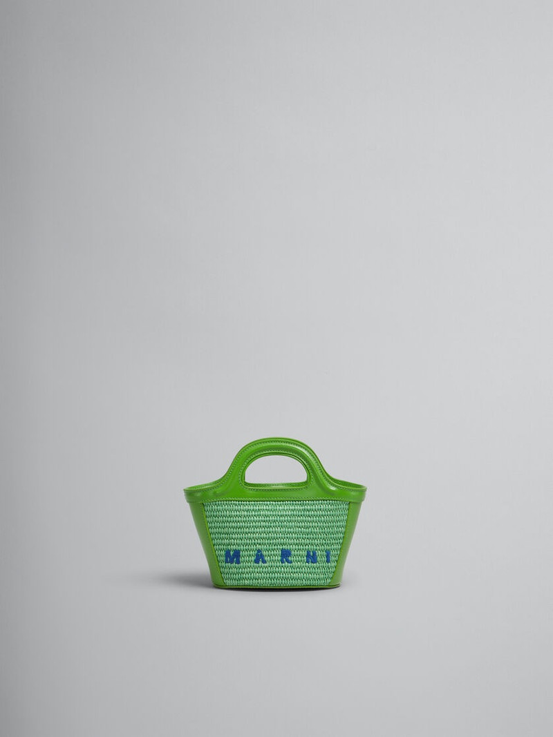 GREEN LEATHER와 RAFFIA-EFFECT FABRIC에 있는 TROPICALIA MICRO 부대 - 1