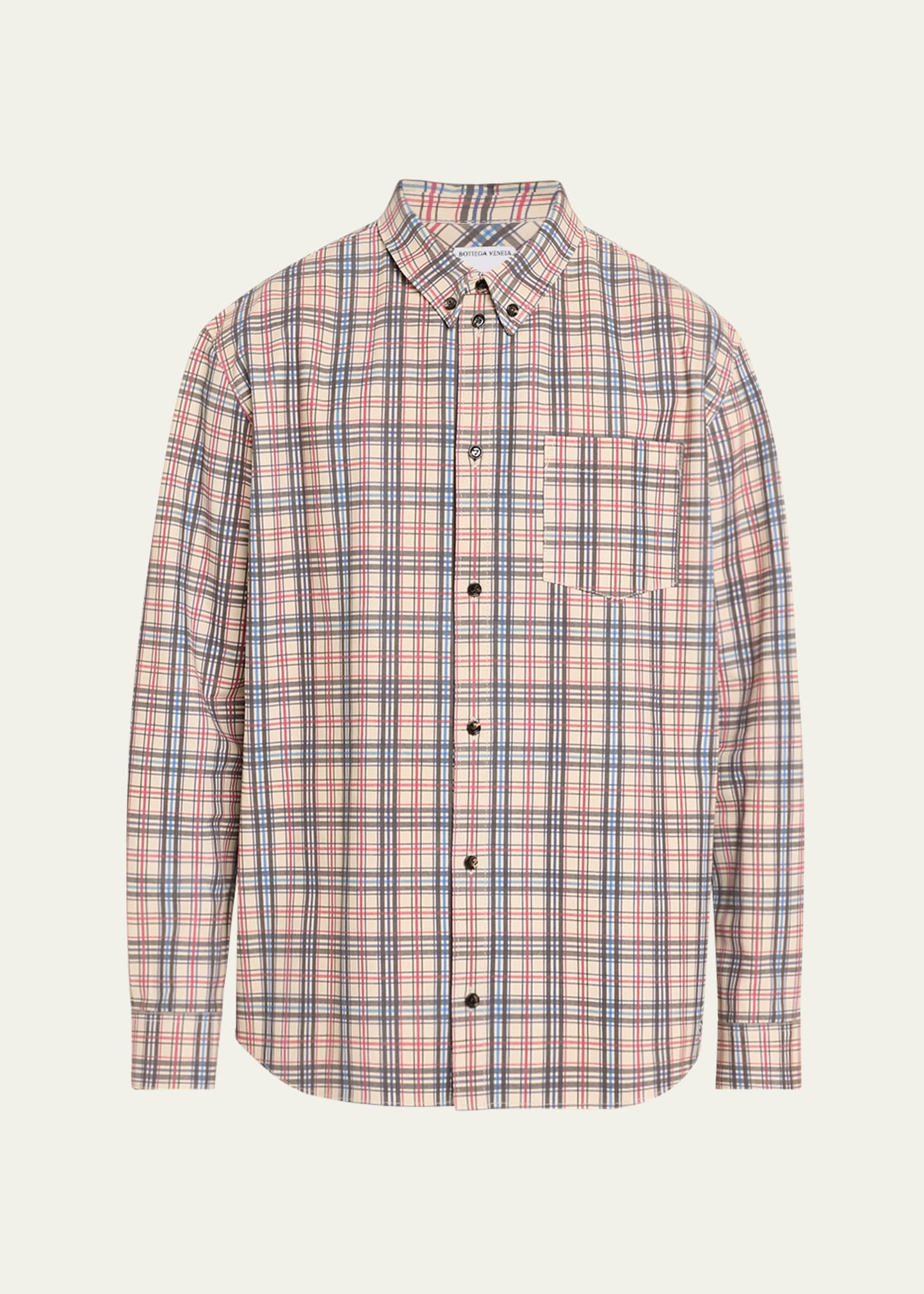 Men's Graph Check Printed Leather Shirt - 1