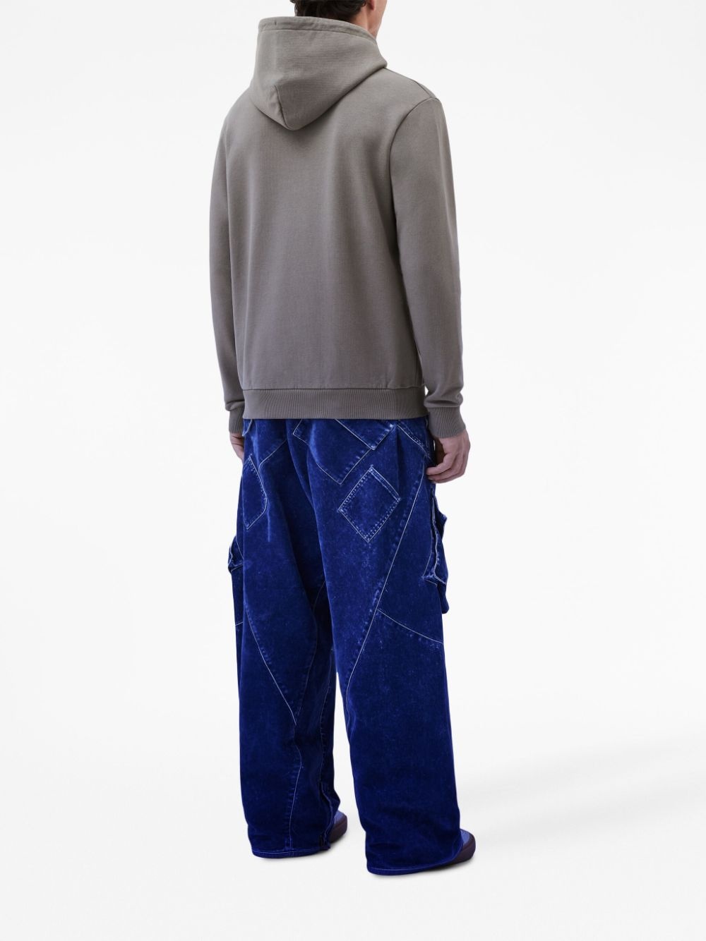cross-embroidered hoodie - 3