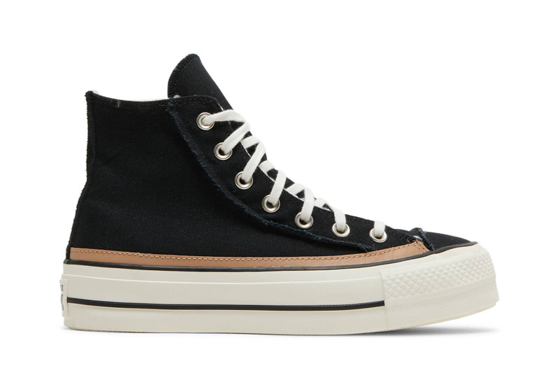 Wmns Chuck Taylor All Star Raw Edge Platform High 'Black Champagne Tan' - 1