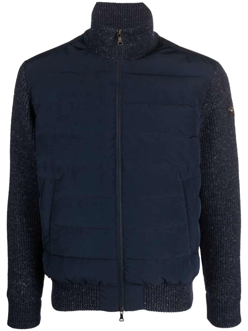 knit panelled padded jacket - 1