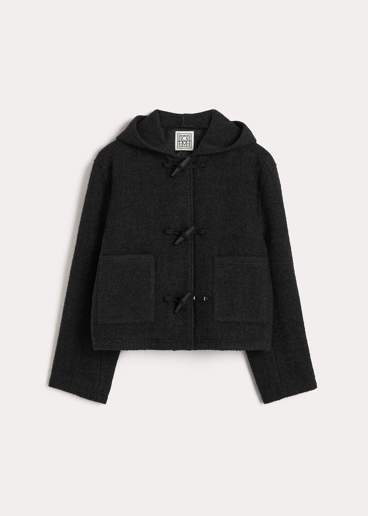 Felted duffle jacket dark grey melange - 1