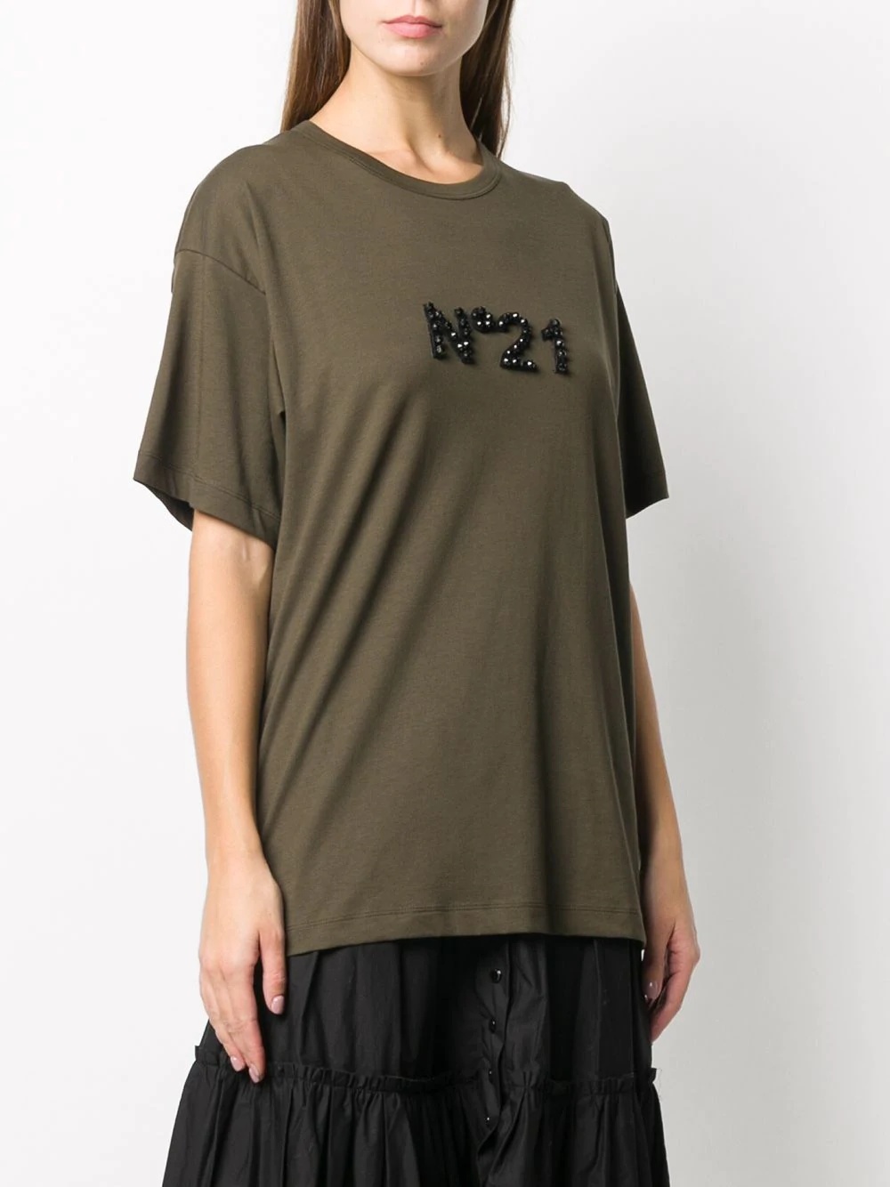 logo-embellished oversize T-shirt - 3