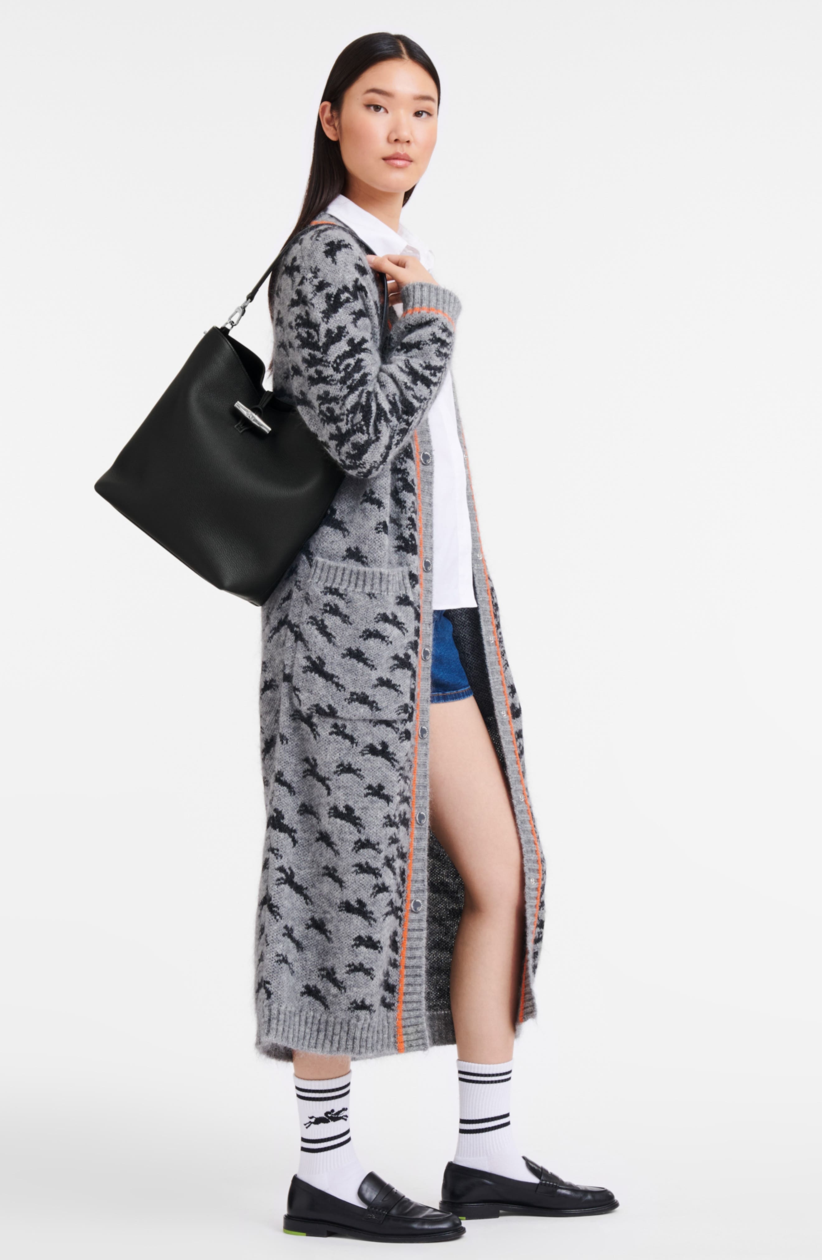 Longchamp Le Roseau Leather Hobo Bag in Black at Nordstrom - 2