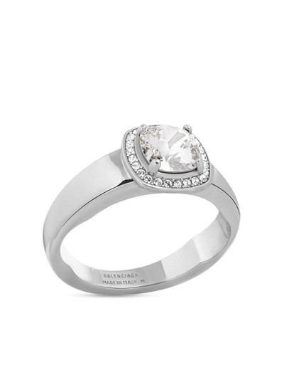 BALENCIAGA crystal-embellished polished-finish ring outlook
