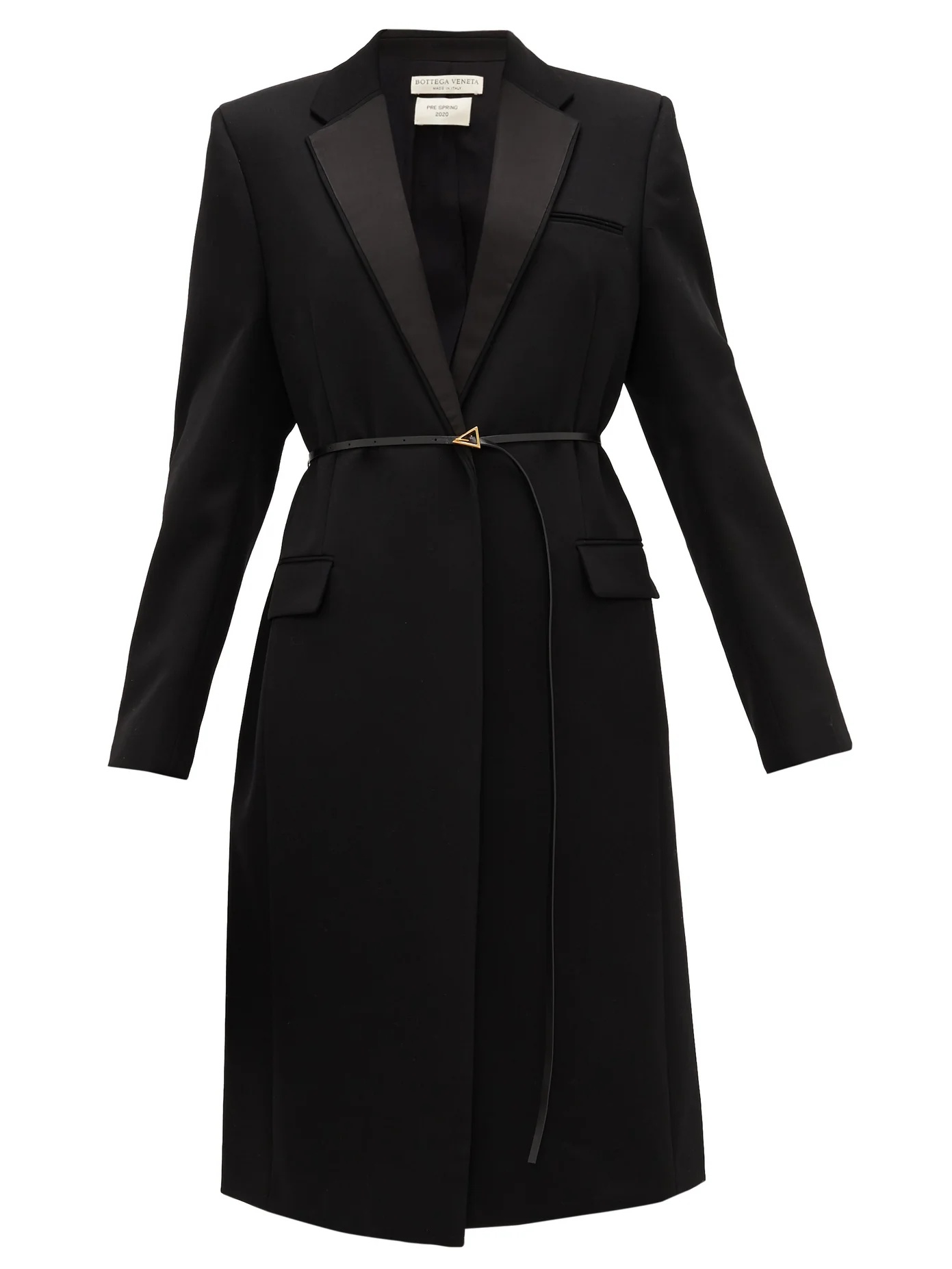 Belted wool-grain de poudre coat - 1