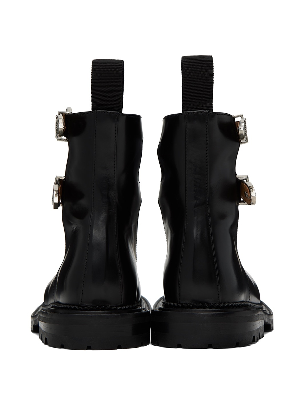 Black Buckle Ankle Boots - 2